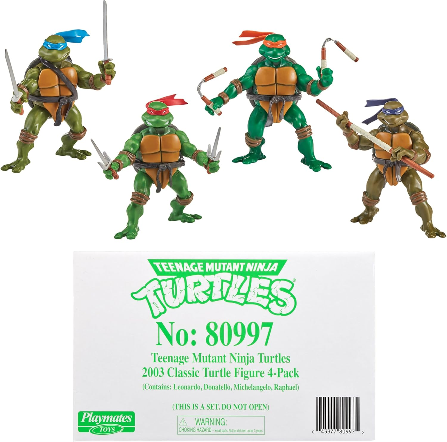 TMNT Classic Turtle Figures Asst 4Pk Bundle 2003