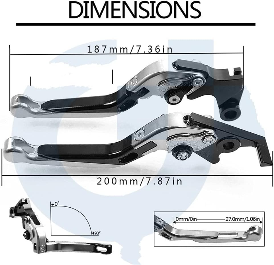 Motorbike Brake Clutch Lever for Kawa&Saki ZX6R 2000 2001 2002 2003 2004 CNC Aluminum Motorcycle Adjustable Folding Extendable Brake Clutch Levers (Color : 16) image number 2