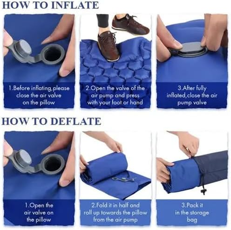 Camping Mattress Sleeping Mat Air Bed Pad Single with Foot Pump image number 5