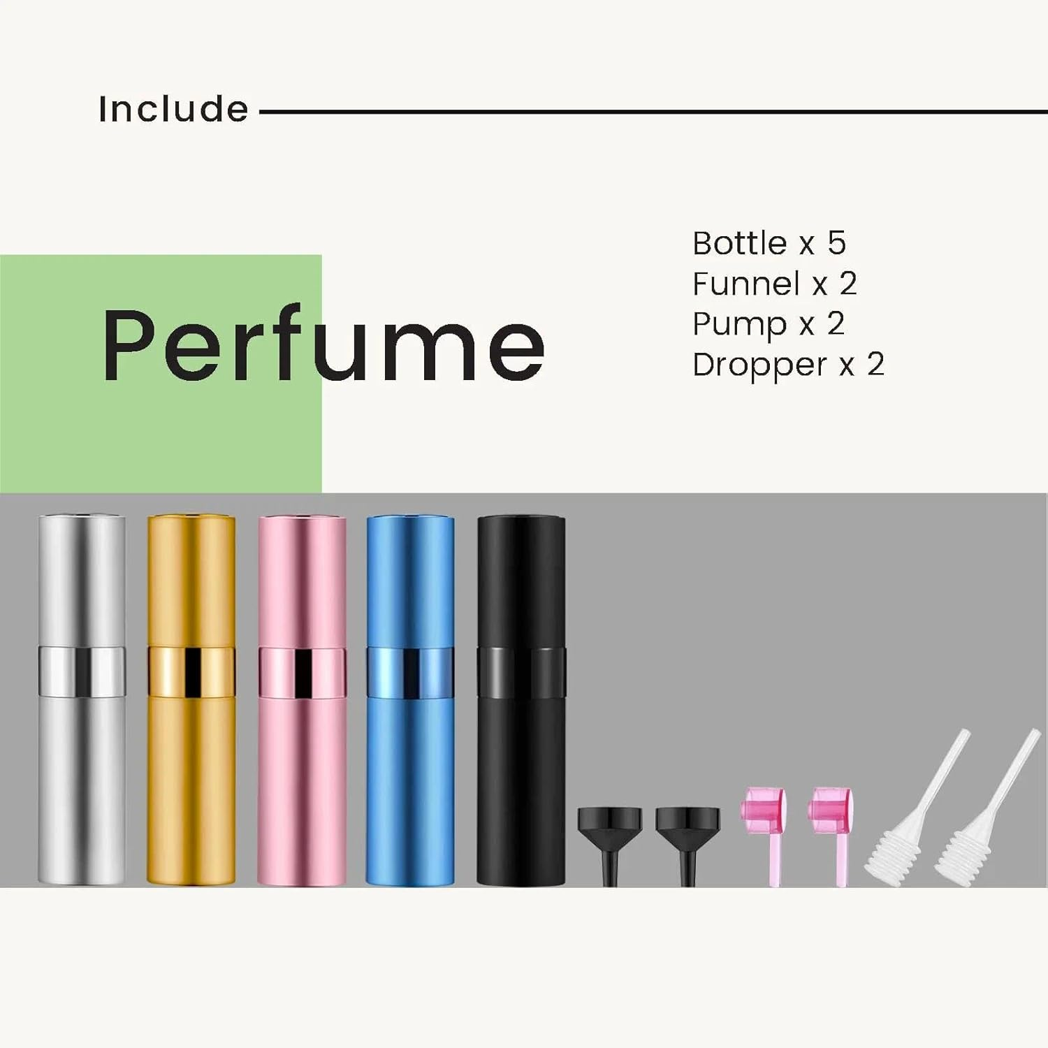 Travel Perfume Refillable Bottle, Mini Portable Atomizer Sprayer Leak-Proof for Pocket & Purse, Present for Travelers（5 Colors） - Abvian image number 4