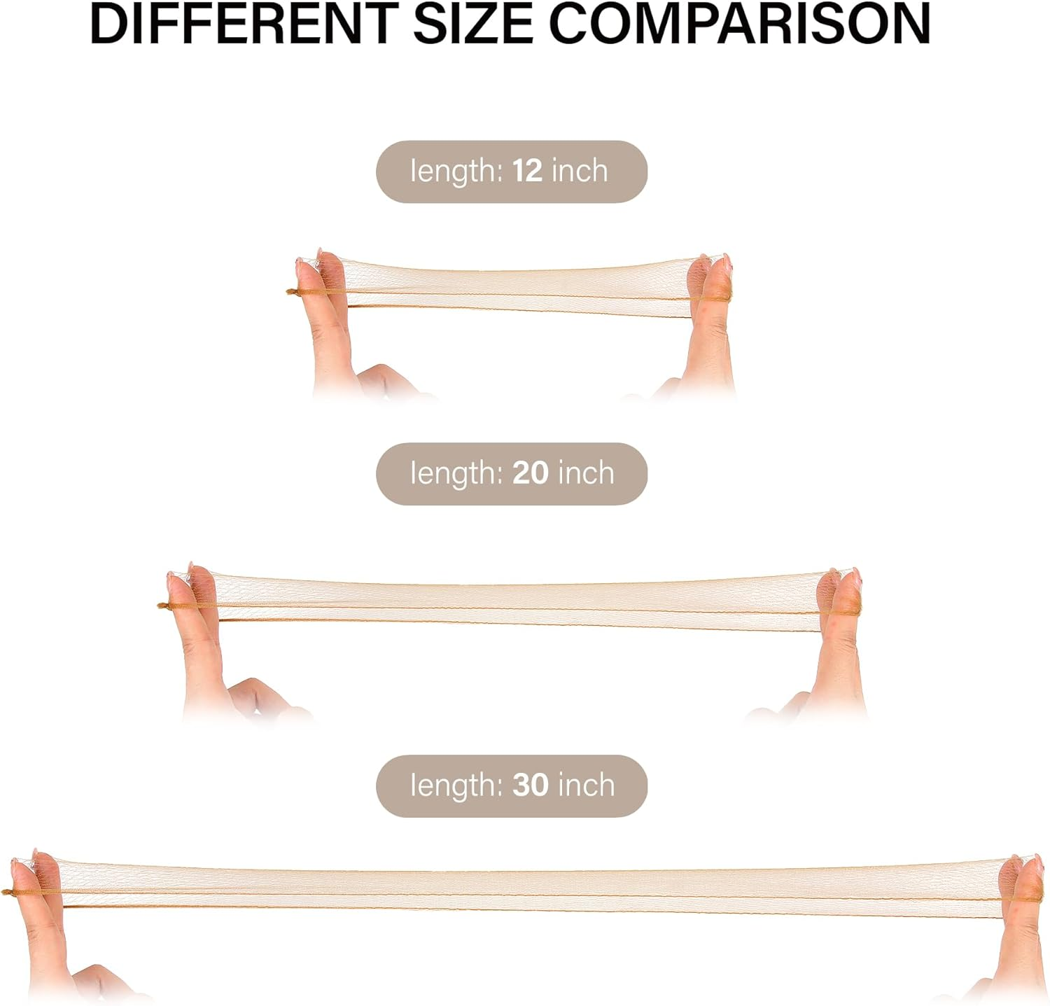 Invisible Elastic Hair Nets with Bobby Pins for Ballerina Buns - 12Inch Light Brown Nets 30Pcs and 20 Pins Golden - 50Pcs Black image number 5