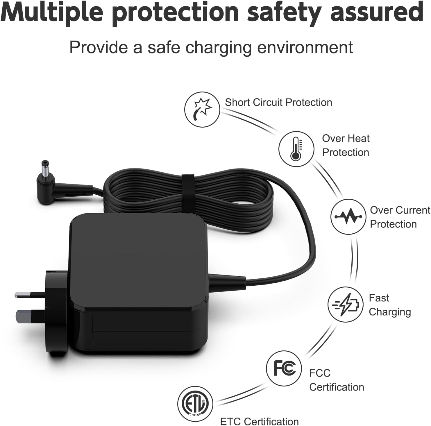 Charger for Lenovo Laptop 65W Power Adapter for Lenovo Ideapad 3 5 310 310S 320 320S 330 330S S145 S340 S540 V155 V145 L340 C340 Flex 4 5 6 Yoga 510 520 720 Adlx65Clge2A Adlx65Ccge2A [4.0Mm*1.7Mm] image number 4