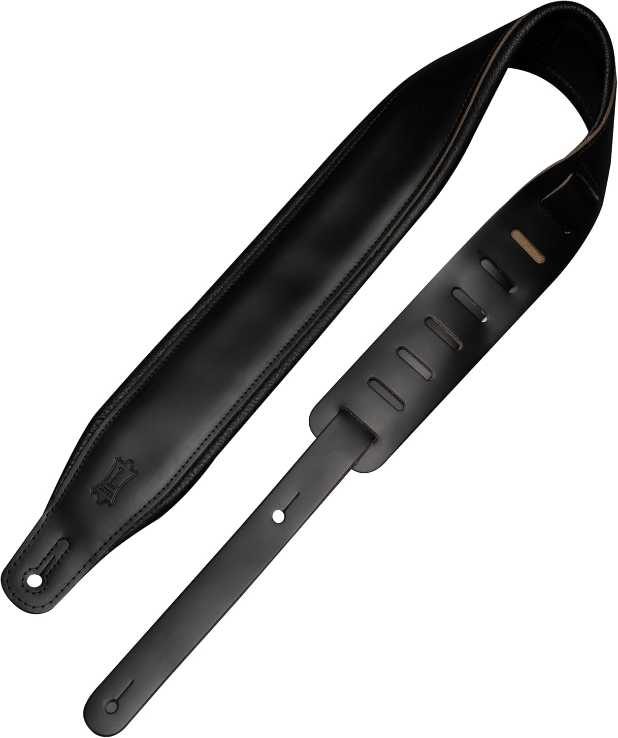 Levy'S Leathers Top Grain Leather Guitar Strap, 3-Inch Wide, Black