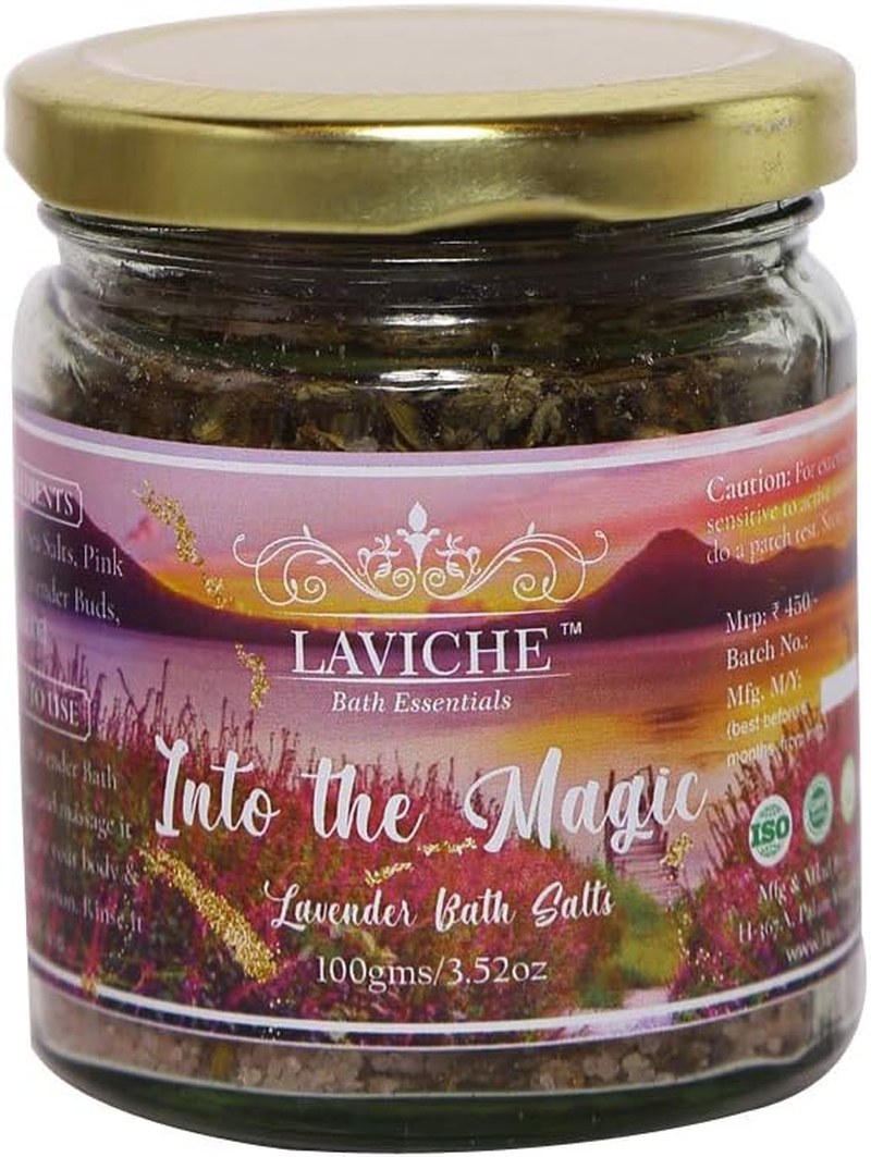 Laviche Bath Essentials Lavender Bath Salt 150 G Fragrance for Aroma Therapy for All Skin image number 1