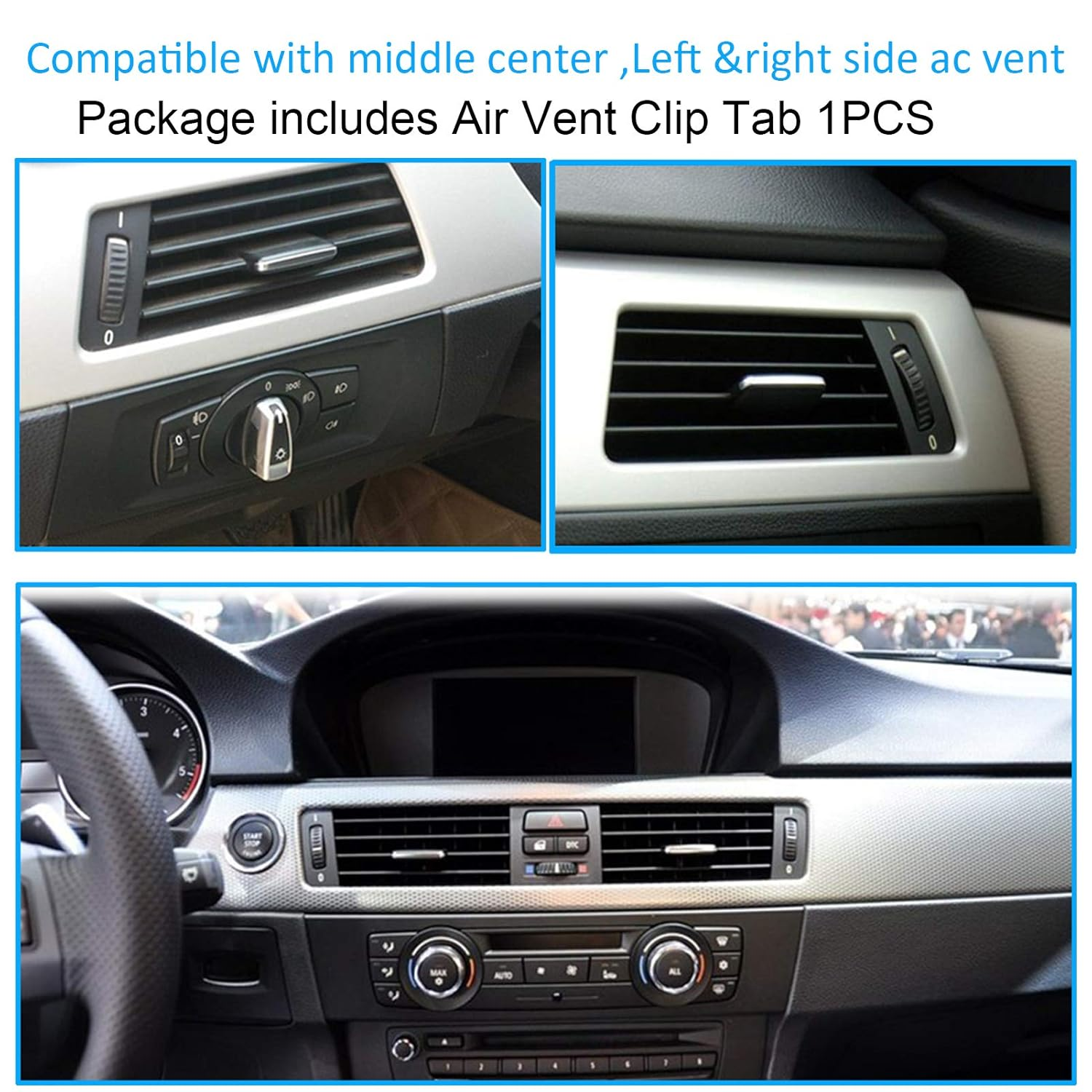 1PCS Front Row Air Vent Clip Tab Compatible with BMW 3 Series E90 E91 E92 E93, Upgraded Air Grille Tab Air Vent Outlet Tab Vent Clip Compatible with BMW 320I,325I,328I,330I,335I 2005-2011 image number 4
