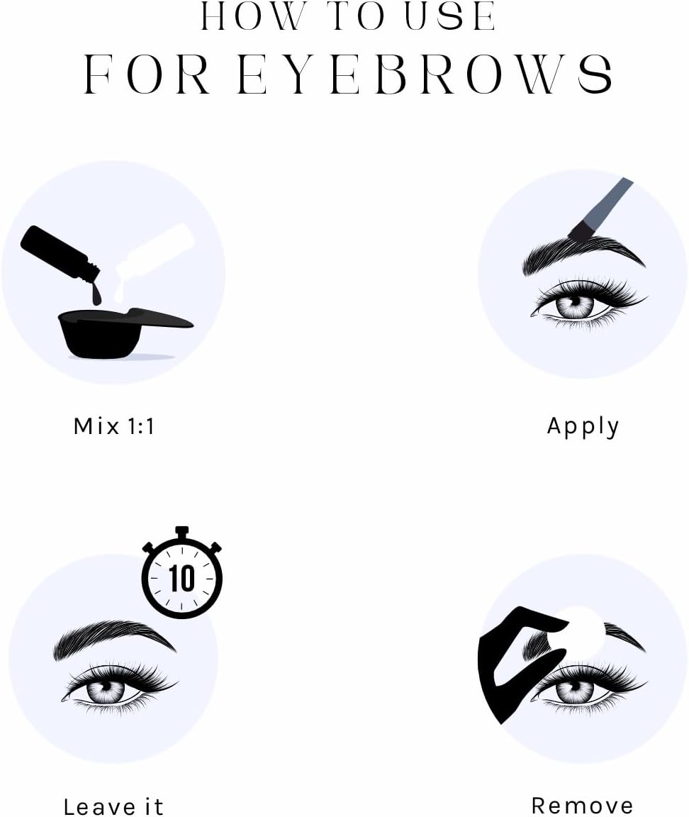 Minaibrow INK Hybrid Liquid Tint for Brow & Lashes Black |Long Lasting Spot Coloring for Brow & Lash |Instant Brow Hair Dye Tint Kit | 100% Gray Coverage - up to 14 Applications - 14Ml - Reddish Brown image number 5