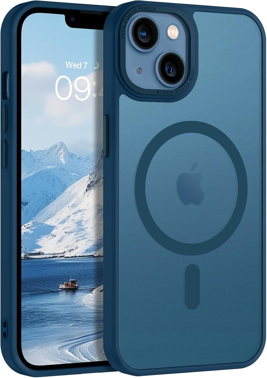 Gaobao for Iphone 13 & Iphone 14 Magnetic Case Cover, [Compatible with Magsafe][Military-Grade Drop Tested] Slim Shockproof Protective Translucent Back Phone Cases for Iphone 13/14 6.1'', Blue image number 1