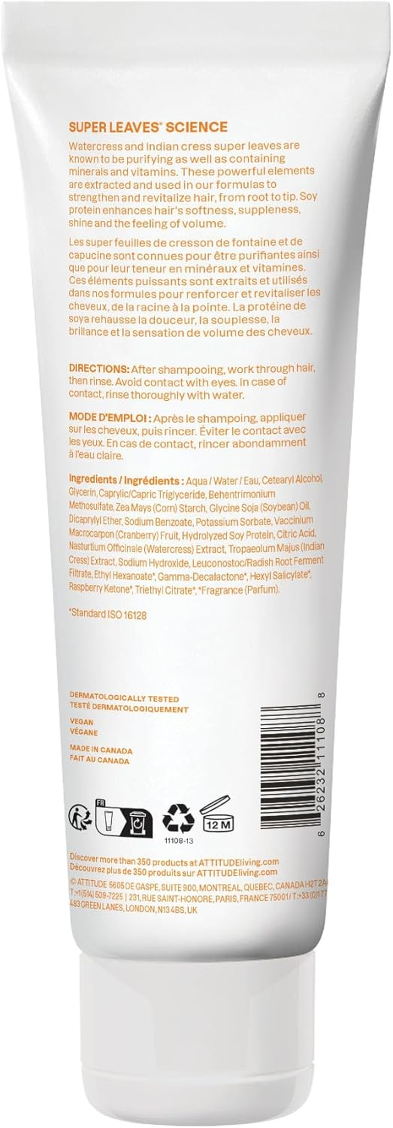 ATTITUDE Volume and Shine Hair Conditioner, for Thin Hair, Naturally Derived Ingredients, Vegan Detangler, Dermatologically Tested, Soy Protein & Cranberries, 8 Fl Oz image number 6