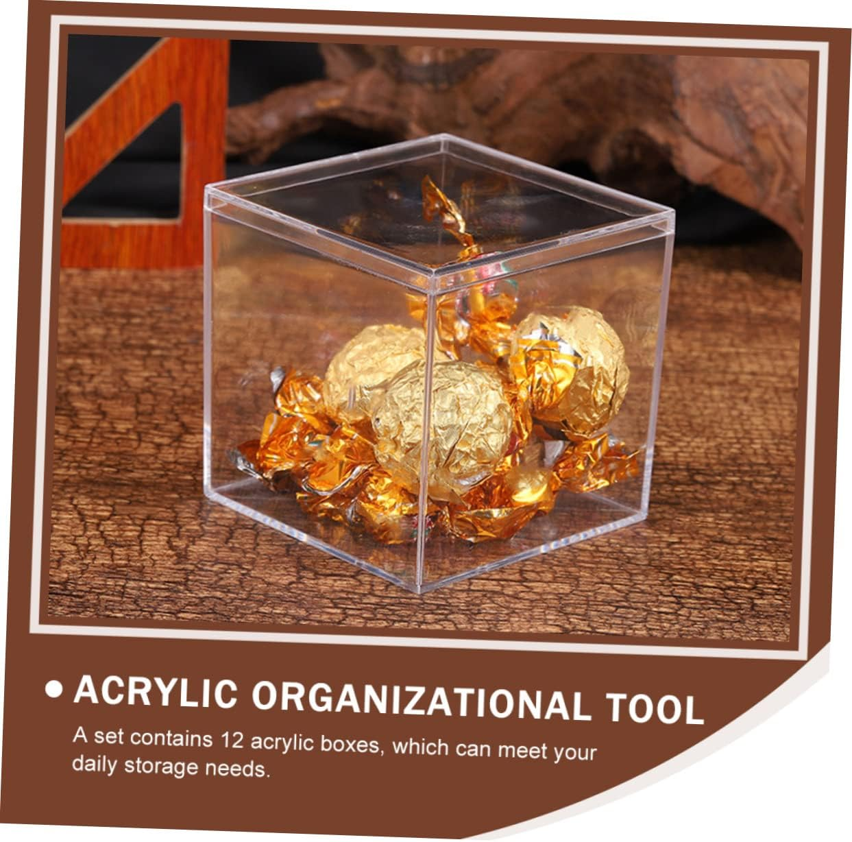 Jojofuny 12Pcs Acrylic Storage Boxes 5.5Cm Candy Snack Containers Organizer for Home Kitchen Display image number 6