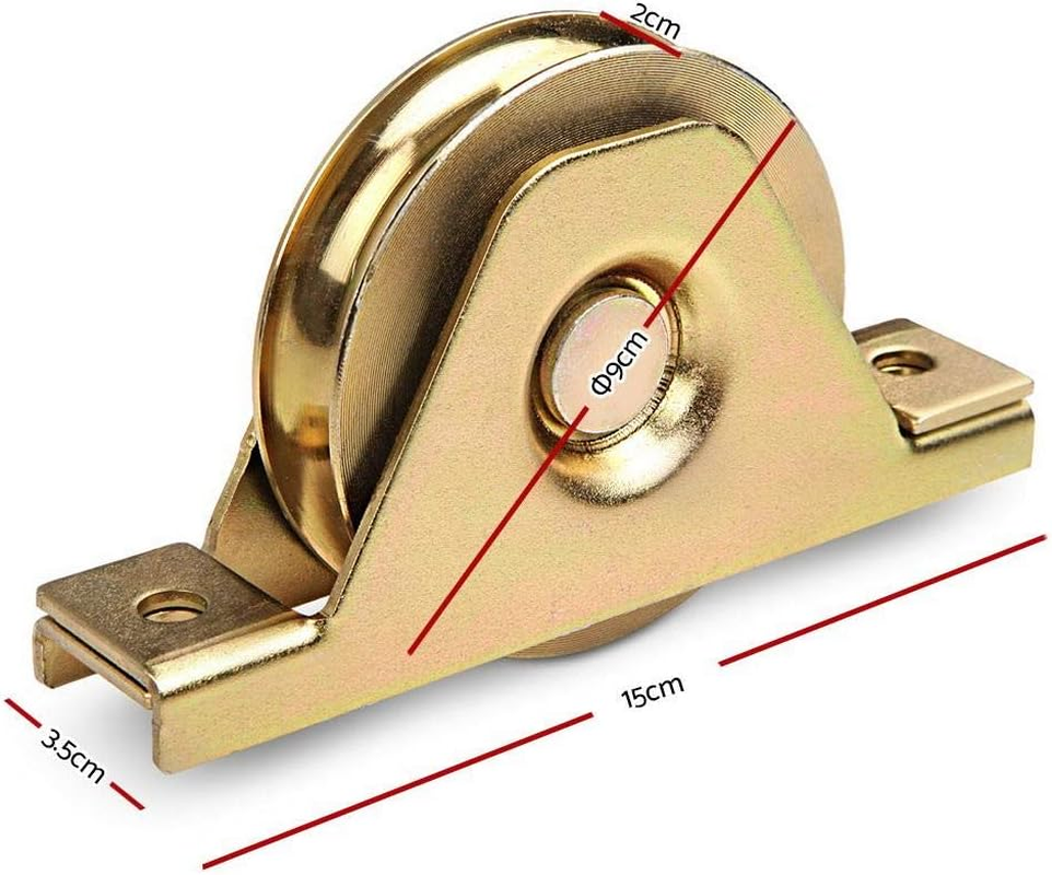 Sliding Gate Opener, Electric Home Security Door Lock, Gear Hardware Kit Galvanised Ground Track Stopper Bearing Wheels Guide Bracket with 2 Nylon Rollers image number 6