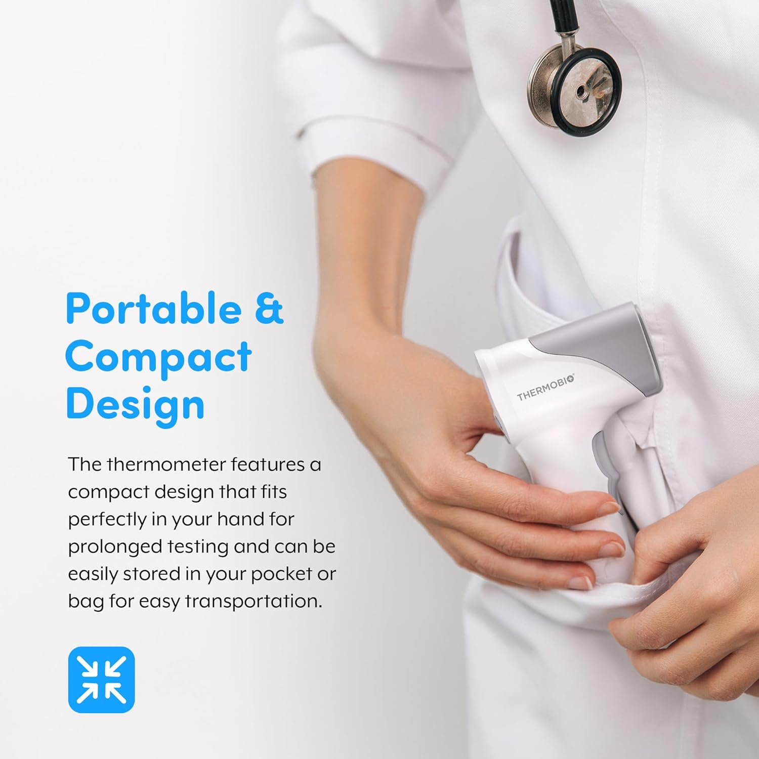 Medical Grade Heavy Duty Touchless Infrared Forehead Thermometer, for Adults & Baby Digital Thermometer Gun, 1S Instant Results, Object and Forehead Modes image number 2