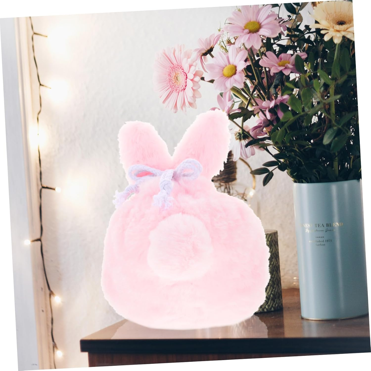 CTIRCHIU Plush Drawstring Cosmetic Bag Cute Bunny Toiletry Organizer Portable Makeup Pouch for Travel Outdoor Fitness Storage with Tear Resistant image number 3