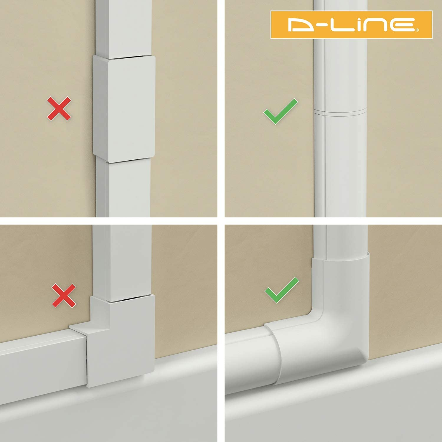 D-Line Micro+ Cable Trunking Clip-Over Accessory Multipack | Join Multiple Lengths of 20X10Mm Micro+ Cable Cover | 13 Piece Electrical Trunking Accessory Multipack - White CLOAP2010W image number 2