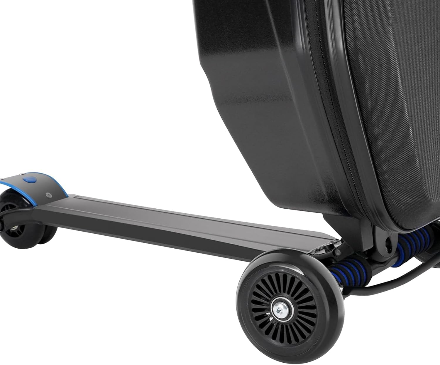 Ausadom 2 in 1 Scooter Suitcase 37L Travel Ride-On Suitcase with Waterproof PC Shell&Anti-Slip, Aluminum Luggage Scooter with Height Adjustable Handle for Children,Teens,Adults Black image number 3