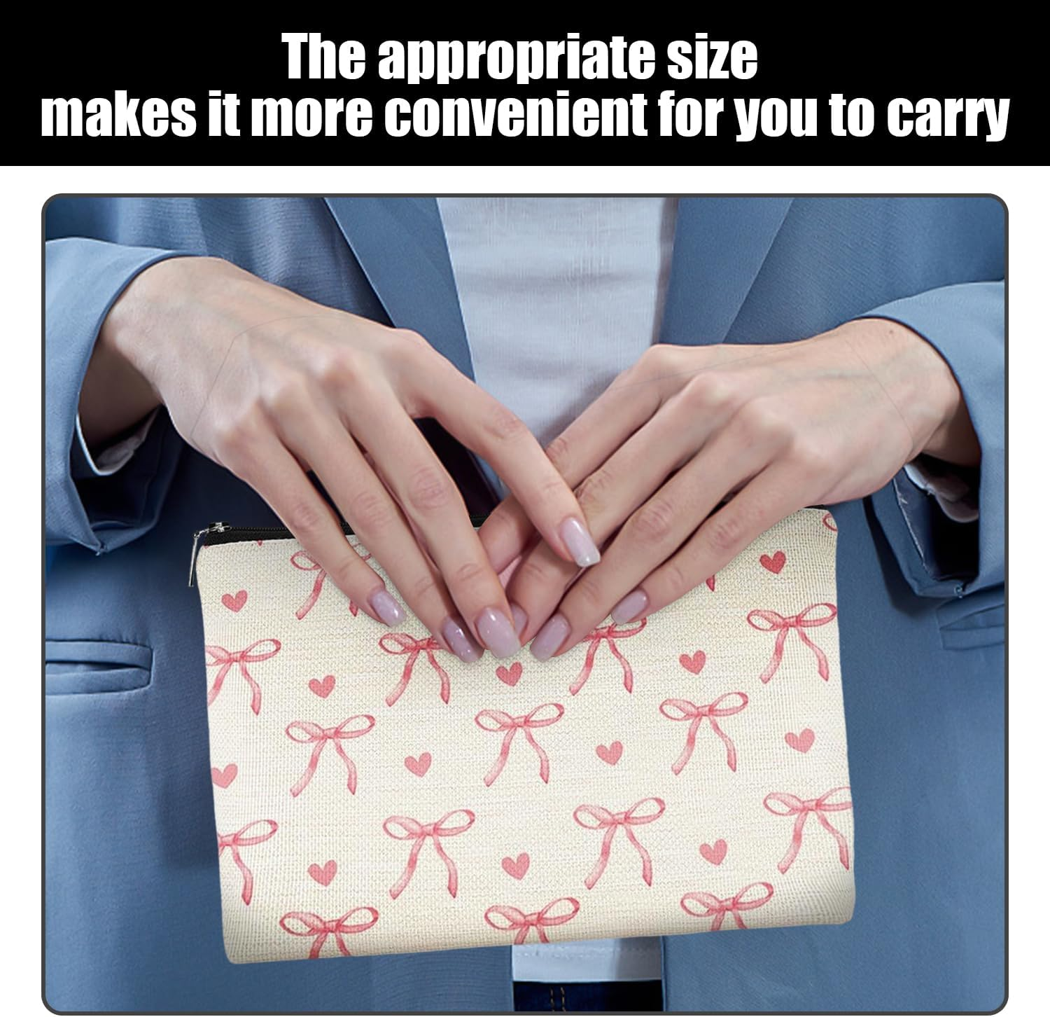 2 Piece Cosmetic Bag Storage Bag Fashion College Style Pencil Case for Students Large Capacity Portable Travel Toiletry Bag image number 2