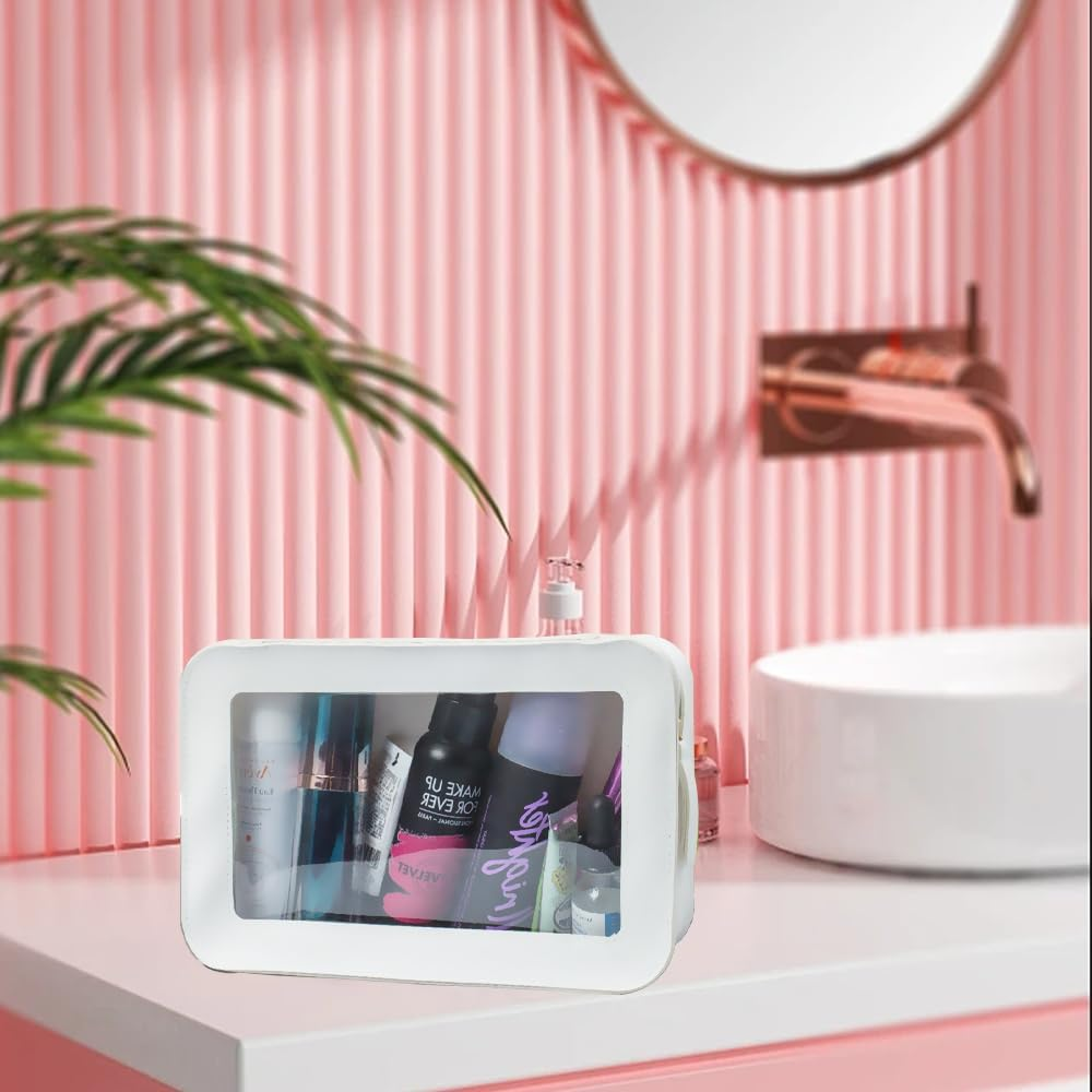 DDPOND Clear Makeup Bag, Black Travel Makeup Pouch Toiletry Bag for Women Waterproof Small Cosmetic Bag Case Small Make up Bag with Zipper Car Organizer Car Essentials for Women Men - 0-Mini Black image number 7