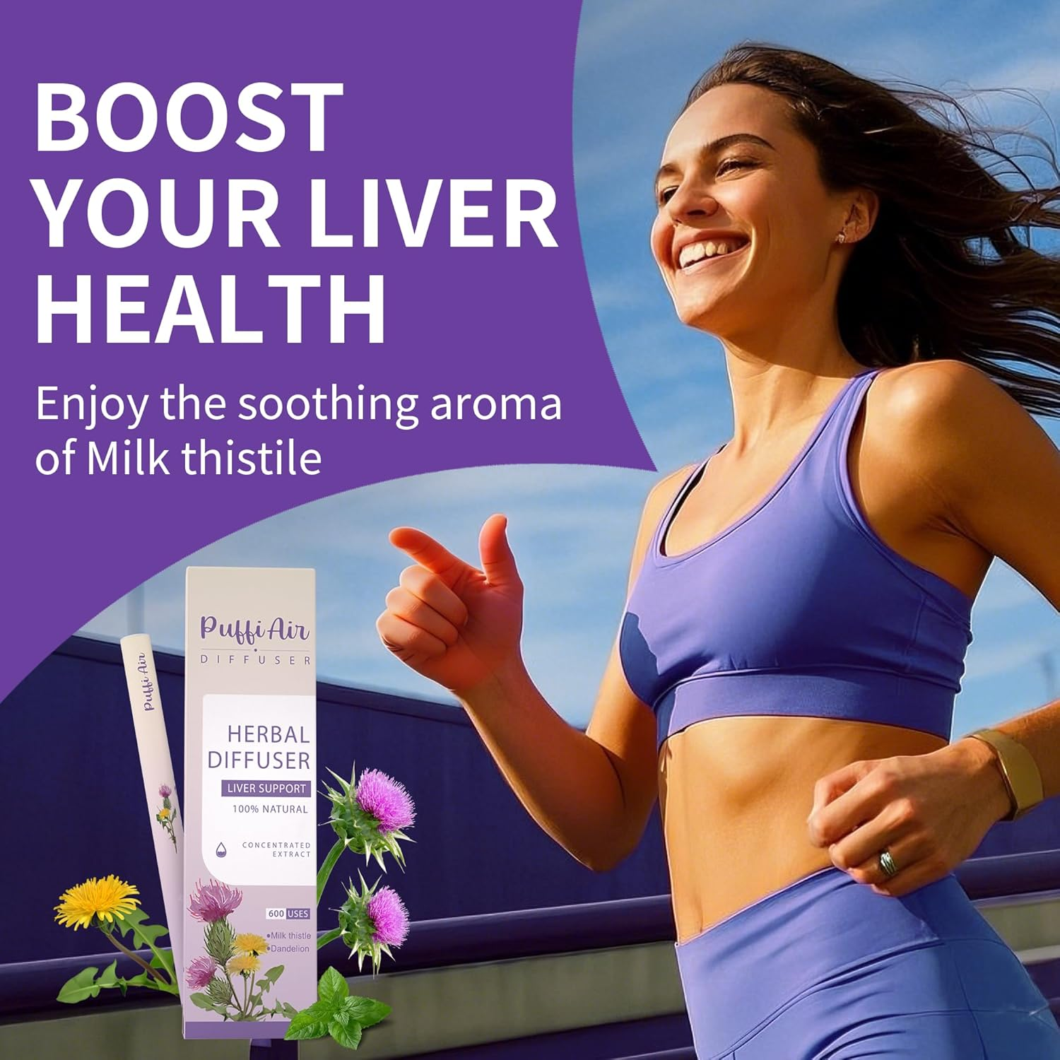 Puffiair 12Cm Herbal Stick - Botanical Duo | Mullein, Milk Thistle, Mint & More | Botanical Formula image number 3