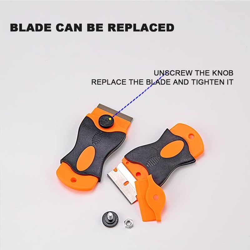 AIMALL Plastic Razor Blade Paint Glue Adhesive Scraper Blades Cleaner Tools - Metal Paint/Glue Remover Blades for Car Windows, Glass, Tile image number 3