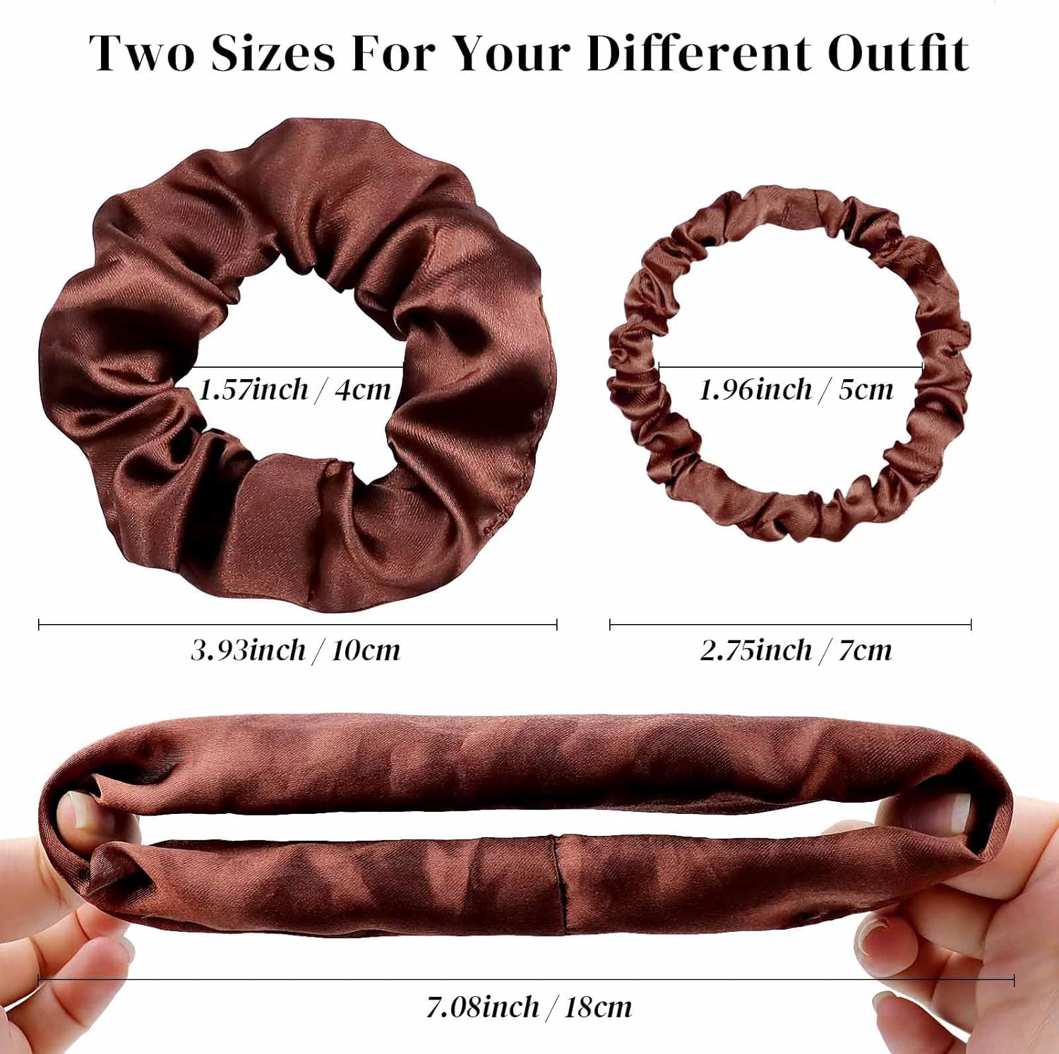Kavya Hair Scrunchies Silk, Braid Bobbles Women'S Elastic Satin Scrunchie Soft Hair Ties Silk Scrunchie Hair Bobbles Women for Thick or Thin Hair Hair Accessories 12 Pieces - Multi-Coloured. image number 5
