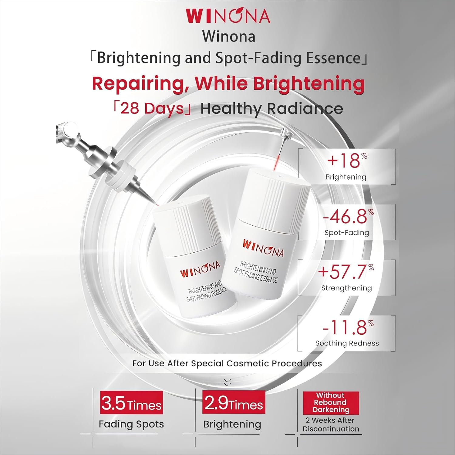 WINONA Brightening & Spot-Fading Essence 7-Day Set, Camellia-Lucent Spot-Correcting Essence, Soothing & Hydrating Serum for Sensitive Skin, Brightening, Even Skin Tone, Travel Size 1.5Ml &times; 7 Ampoules image number 4