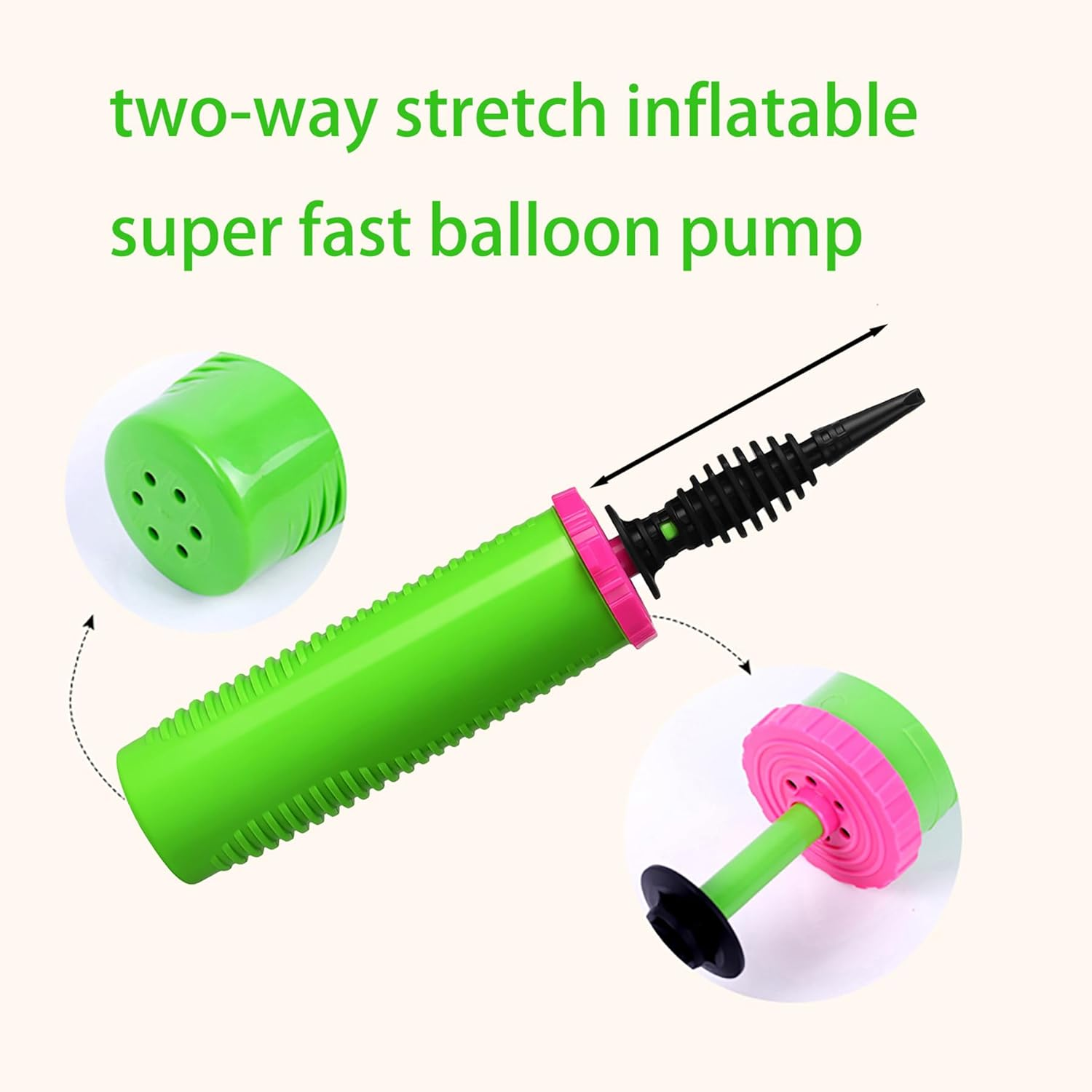 Ouyili Balloon Pump Hand Two-Way Dual Action Inflate 2Pack and Balloon Tying Tool in One, Handheld Air Pump Portable Manual Balloons Inflators for Party with Extra Accessories