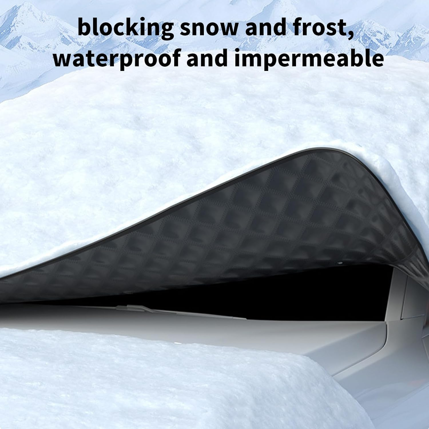 GUYOS Car Windscreen Cover Windshield Magnetic Snow Cover Windshield Front Cover anti Rain Snow Frost Sun Protection Cover Dust Protector with Magnet Reflective Strip Design image number 3