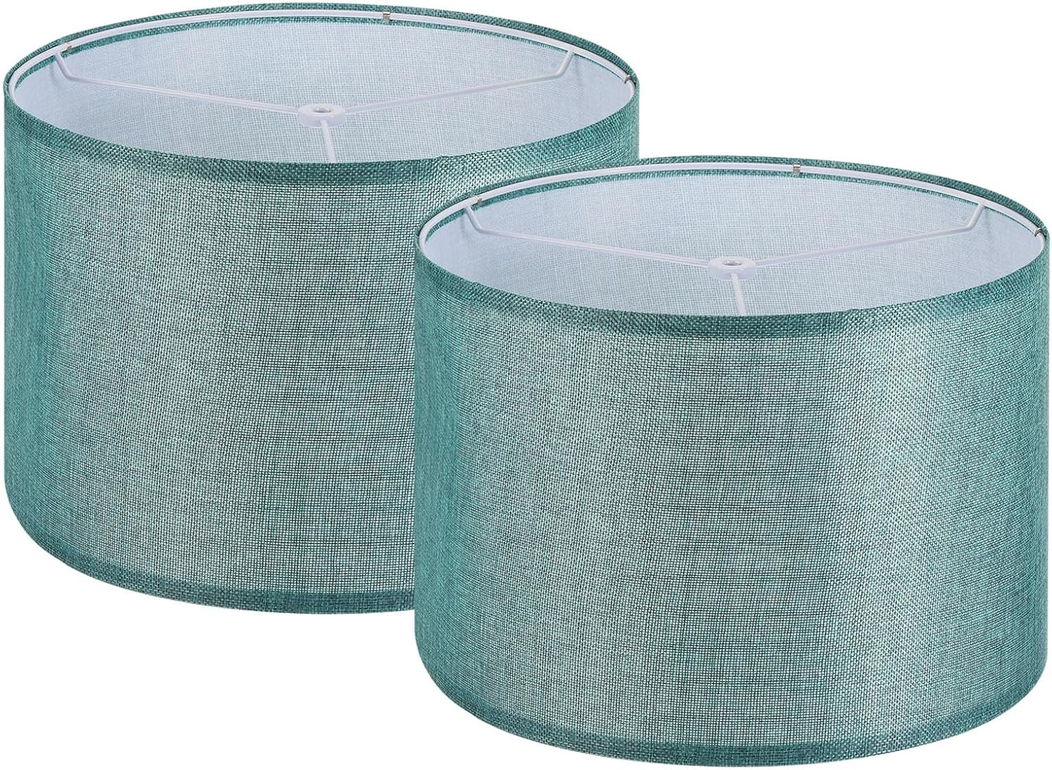 Uxcell Drum Lamp Shades Set of 2, 13"X13"X9" Linen round Lamp Shade for Table Lamps Easy Assembly Lampshade for Table Lamps Floor Lamps Bedside, Blue image number 5