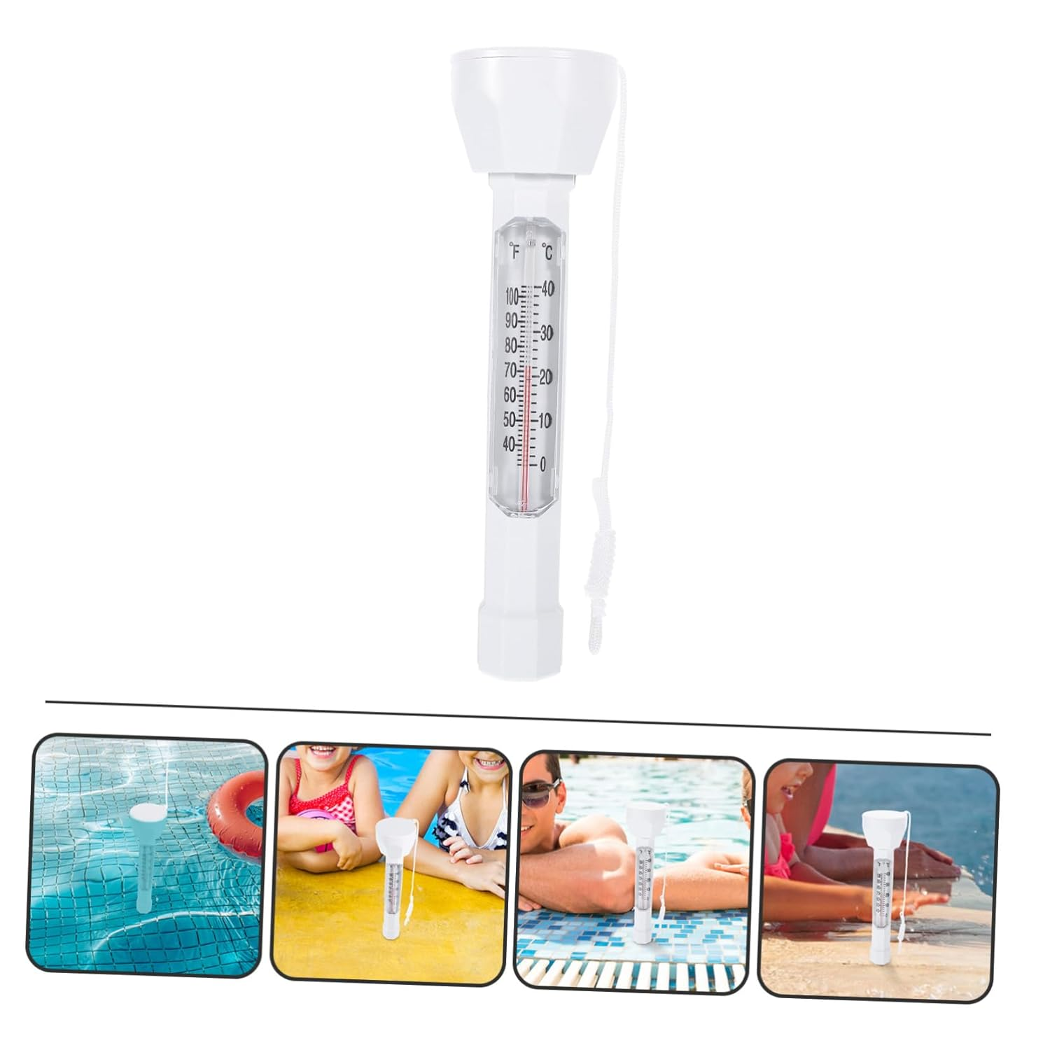 Floating Pool Thermometer Compact Small Water Temperature for Swimming Pools Spas Hot Tubs Bathtubs and Ponds Read Display Bath Compatible image number 4