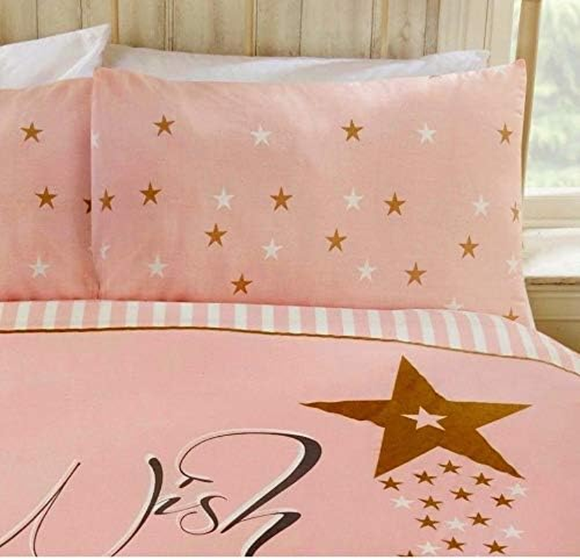 Rapport Home Wish upon a Star Pink Double Bedding Set - Pink Double Duvet Cover Set image number 1