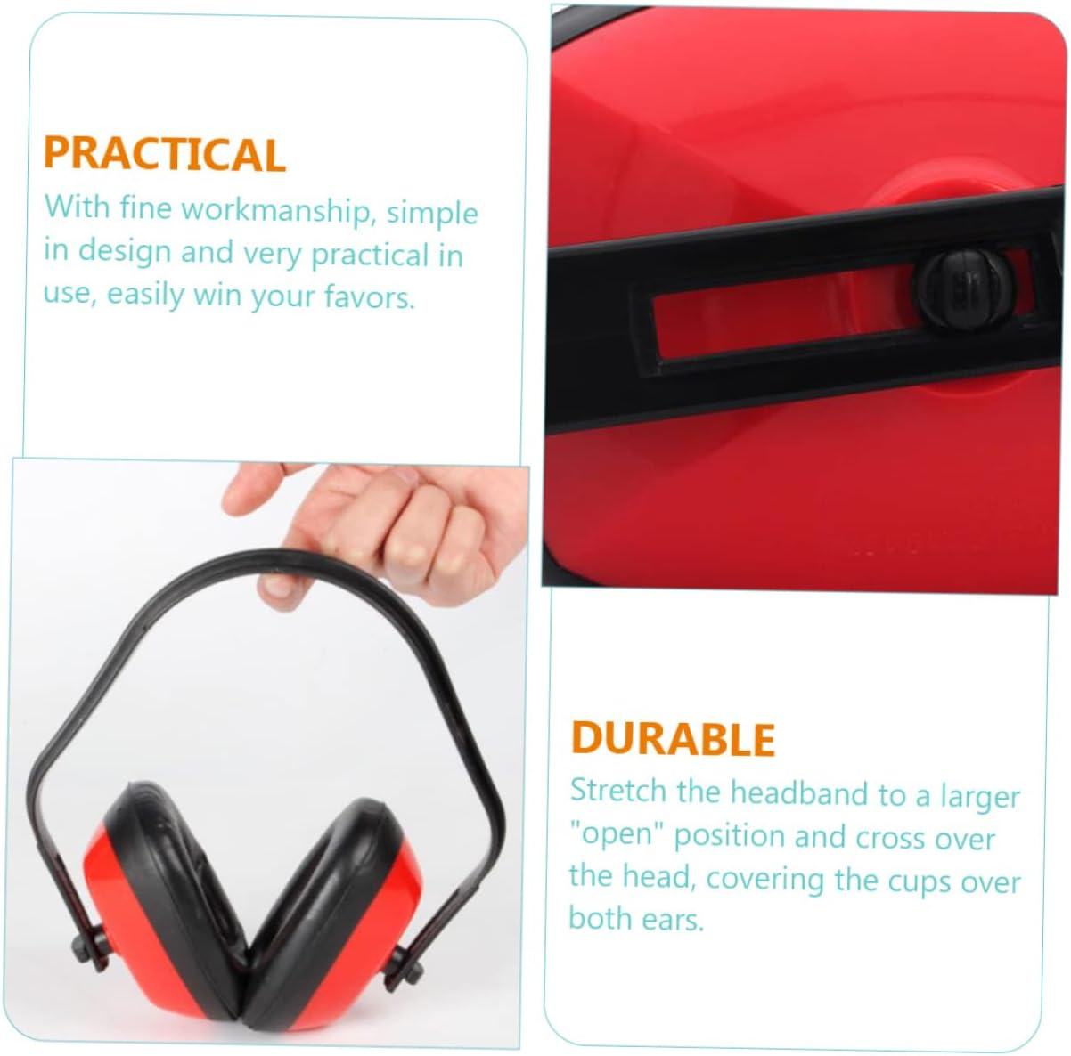 2Pcs Adjustable Noise Cancelling Ear Muffs for Adult Comfortable Ear Protection for Hearing Safety for Sleep and Travel image number 4