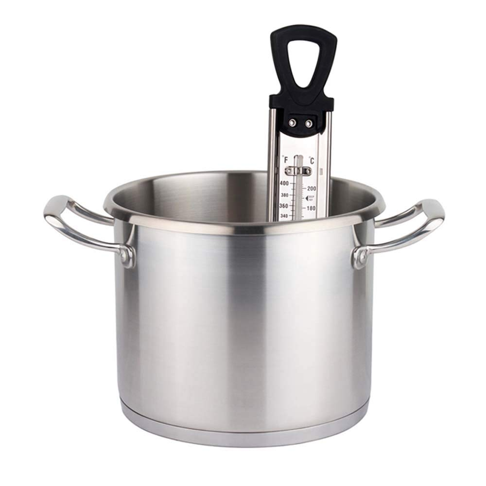 Candy Thermometer Deep Fry/Jam/Sugar/Syrup/Jelly Thermometer with Hanging Hook & Pot Clip Stainless Steel Cooking Thermometer Food Thermometer Quick Reference Temperature Guide,Black image number 4