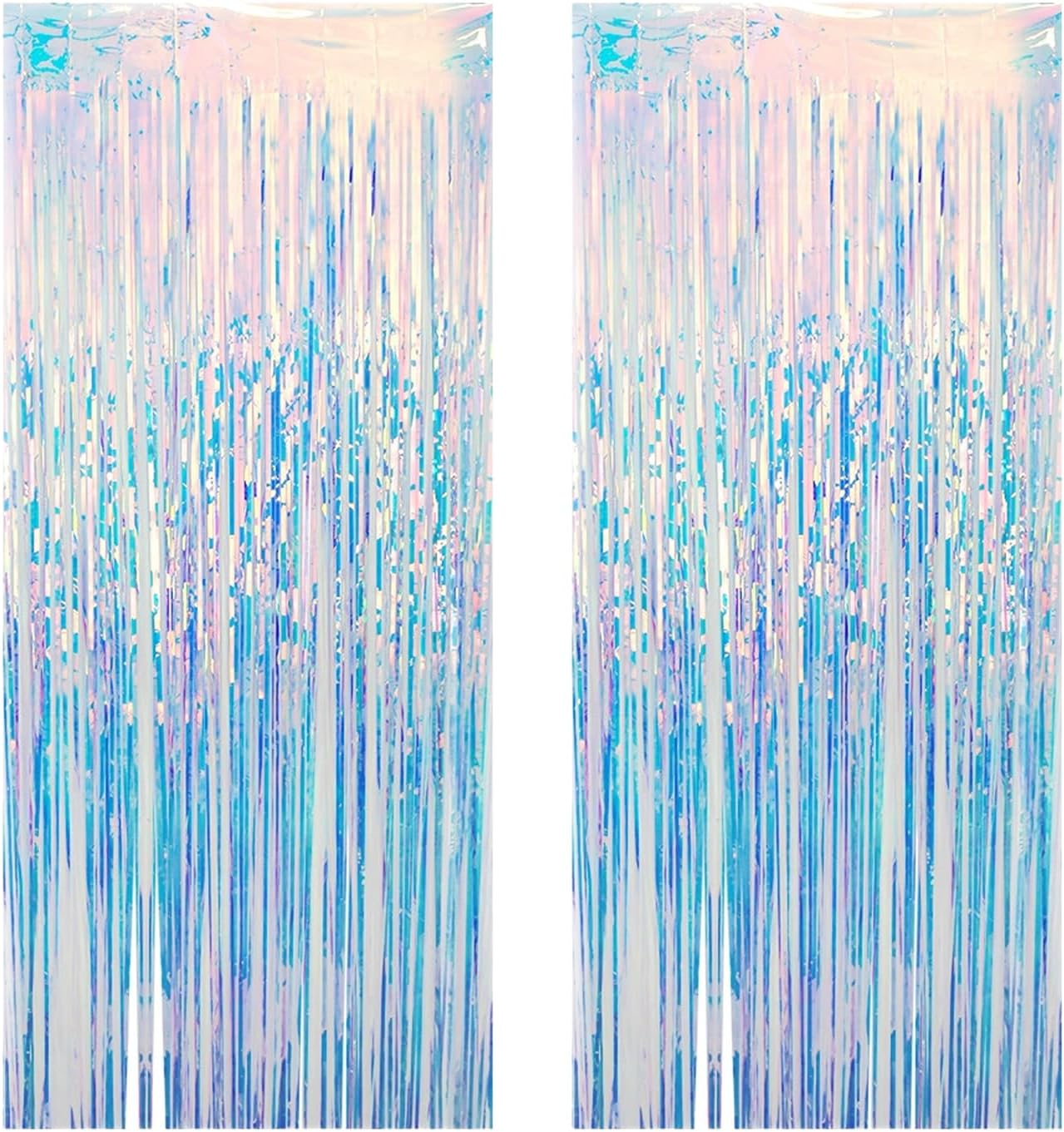 Tinsel Curtain Backdrop, 2 PCS Non-Fading Iridescent Metallic Foil Fringe for Wall Hanging & Decorative Use- Ermaoo image number 4