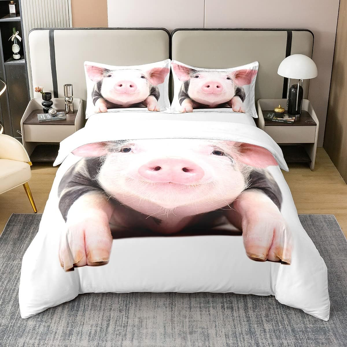 100% Natural Cotton Cartoon Dinosaur Duvet Cover, Antique Dino Bed Linen Set, 135 X 200, Cute Jungle Animal Comforter Cover for Girls, Boys, Teens, Kawaii Dino Bed Sets with 1 Pillow Case, Soft