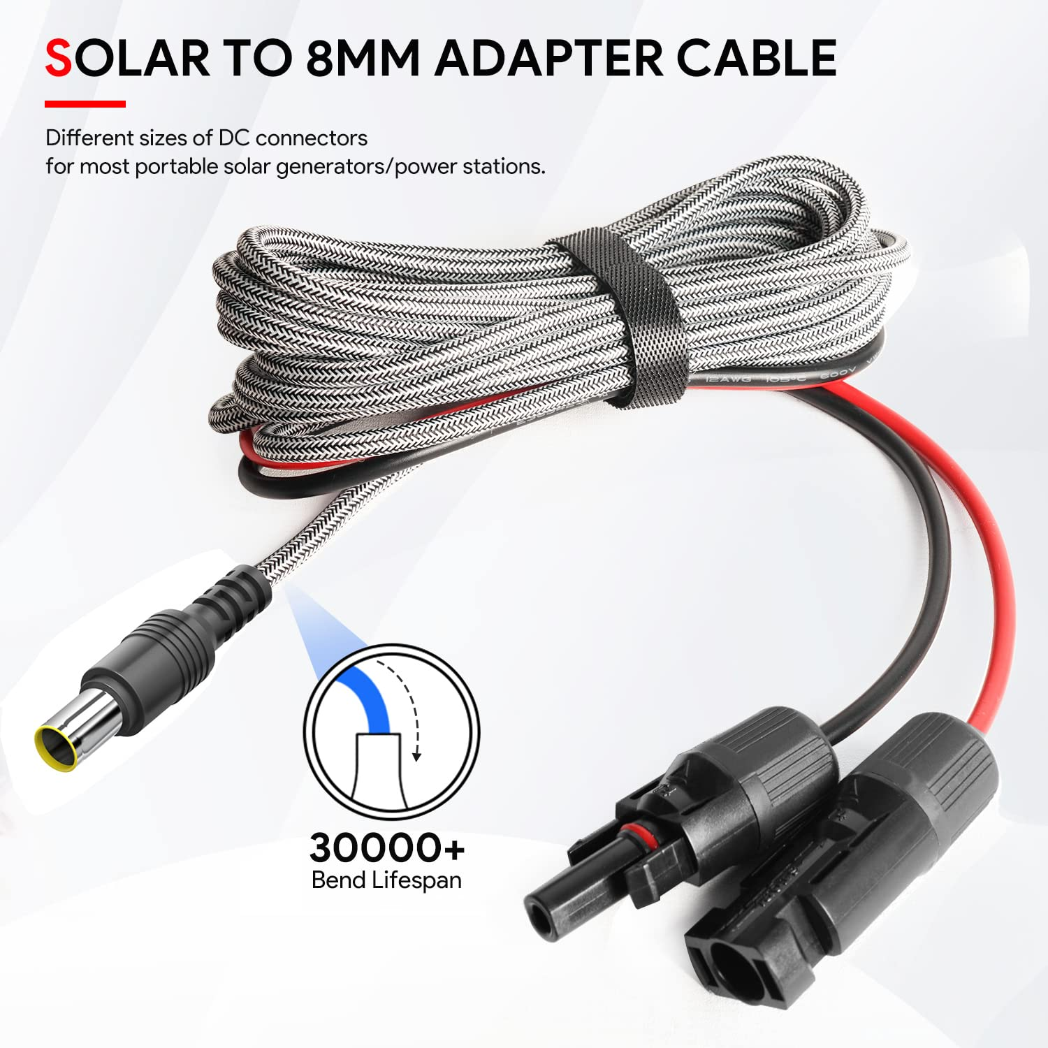 KFD DC 8Mm DC7909 Input Solar Panel Cable Cord Converting Solar Connector for AIMTOM Rebel 440, GZ, Explorer 160 240 500 1000 Generators Portable Power Stations Backup Dc8Mm Input Port Connector image number 5