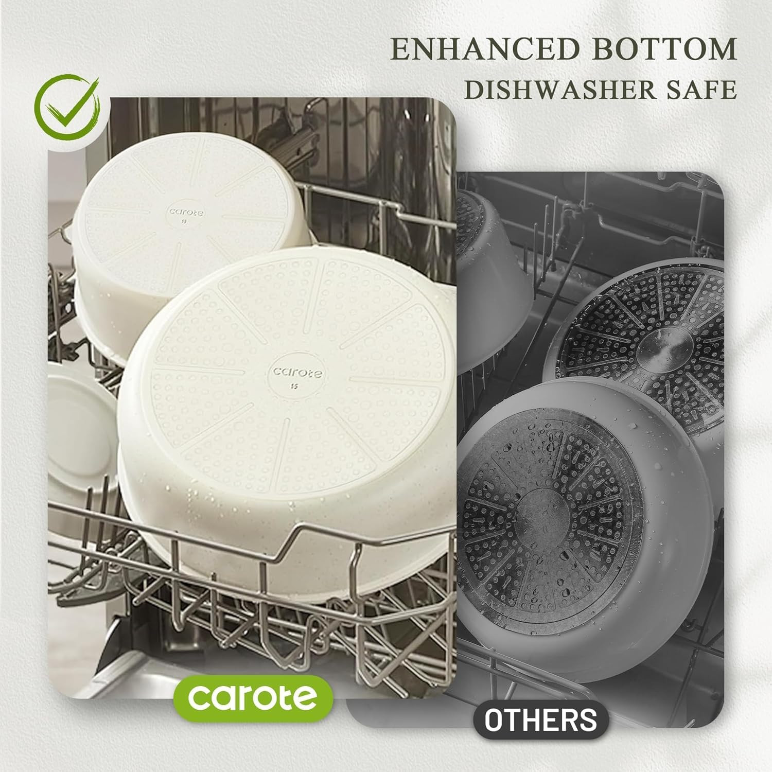 17 Pcs Pots and Pans Set Nonstick, Cookware Set Detachable Handl Kitchen Cooking Set with Utensil and Pan Protectors, PFOS and PFOA Free(White) image number 1