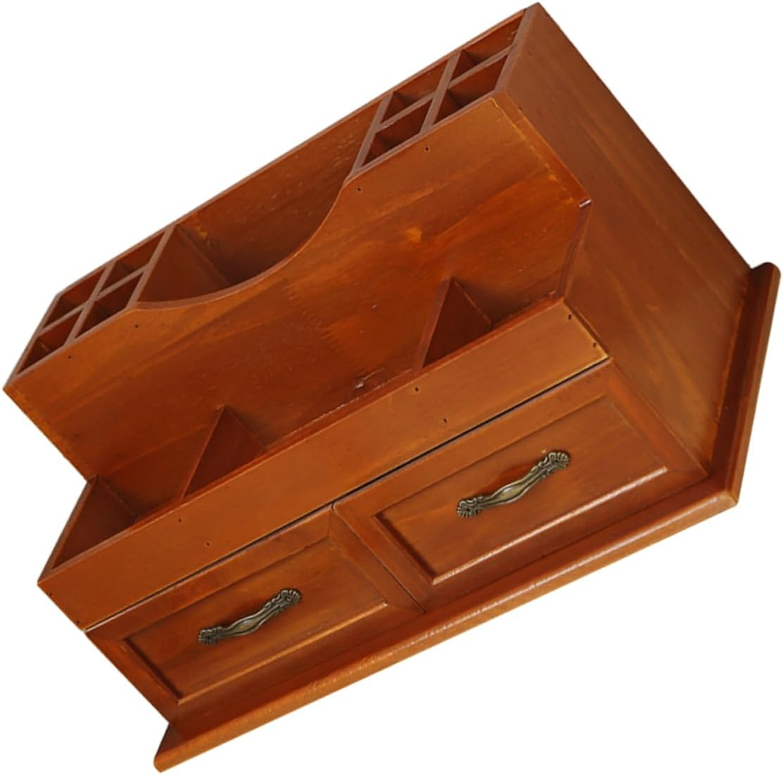 ERINGOGO Vintage Retro Cosmetics Storage Box Drawer, Desktop Wooden Makeup Organizer Container for Skincare and Vanity, Multi-Functional Storage Holder for Home and Office image number 1