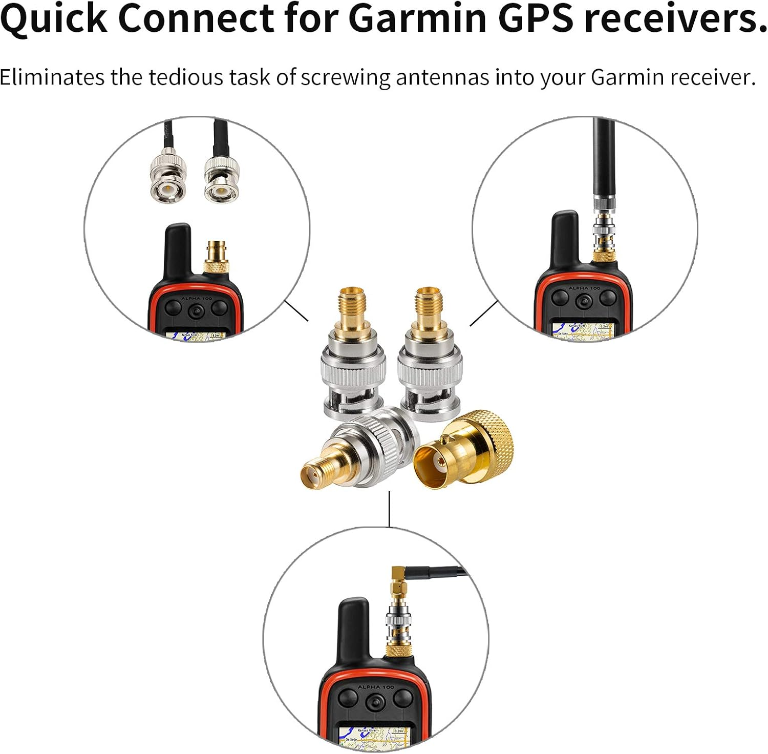 Antenna Quick Connect Kit Compatible with Garmin GPS Alpha 100 200 200I Astro 220 320 430, Eifagur image number 2