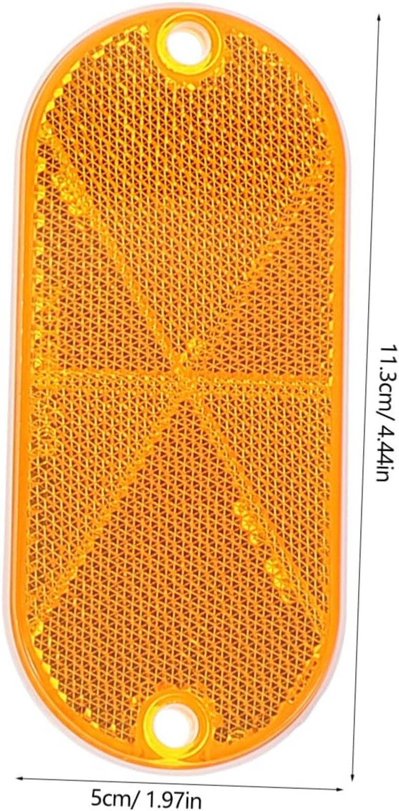 ABOOFAN 10Pcs Oval Trailer Reflective Marker Stickers Amber Post Reflectors for Driveway Fence and Car Trailer Safety image number 2