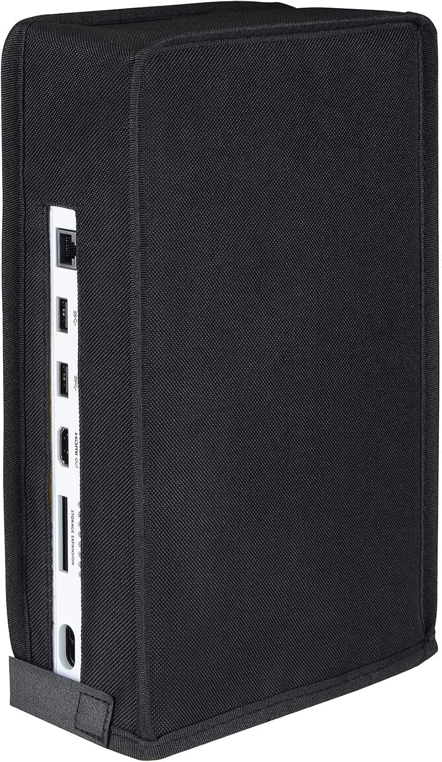 Playvital Black Nylon Vertical Dust Cover for Xbox Series S Console, Soft Neat Lining Dust Guard, anti Scratch Waterproof Cover Sleeve for Xbox Series S Console image number 3