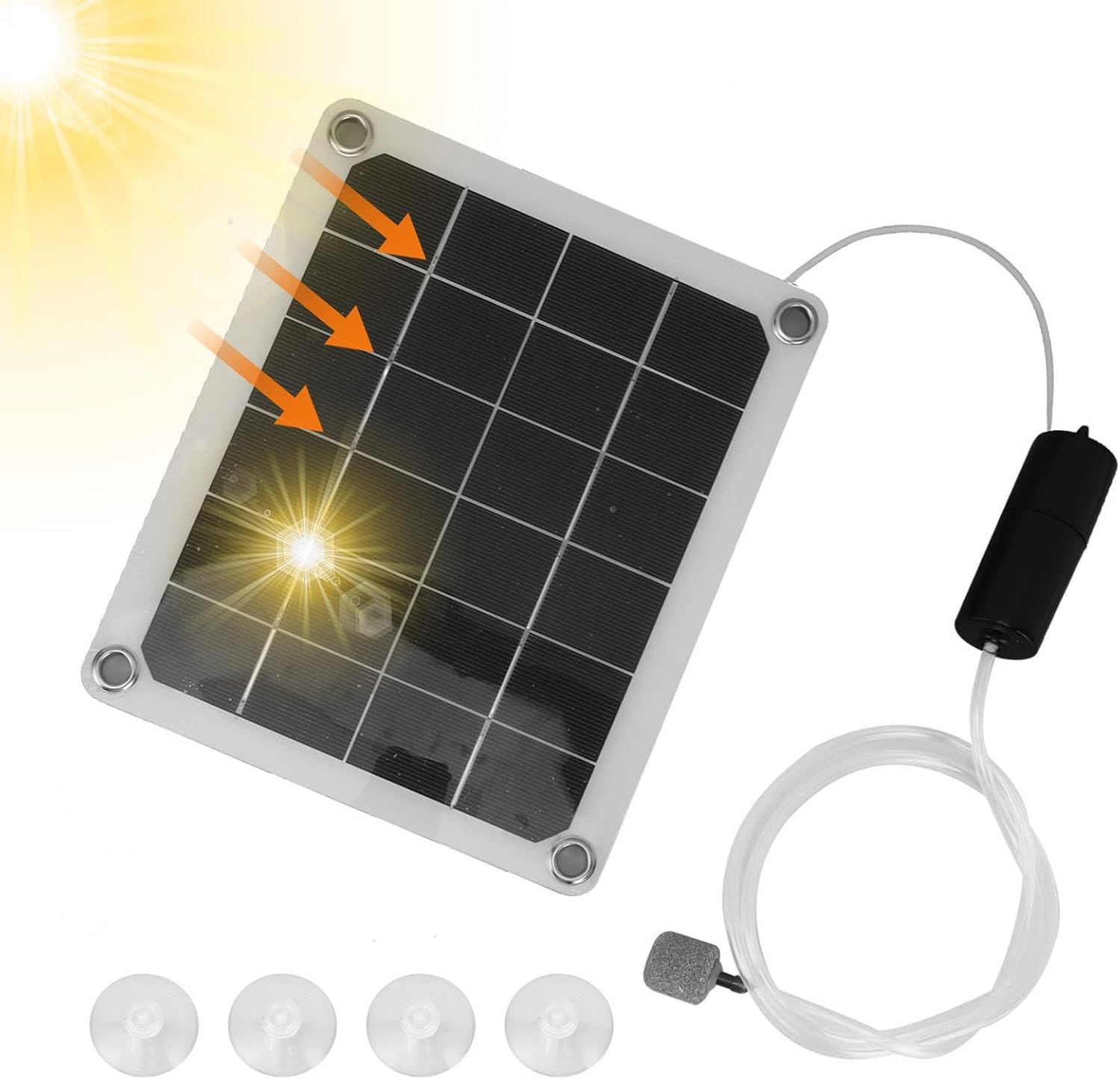 Solar Powered Aerator - USB Powered Pond Air Aerator | Pond Aerator, Portable Pond Aerator Pump for Ponds & Lake, Fish Tank, Aquarium image number 6