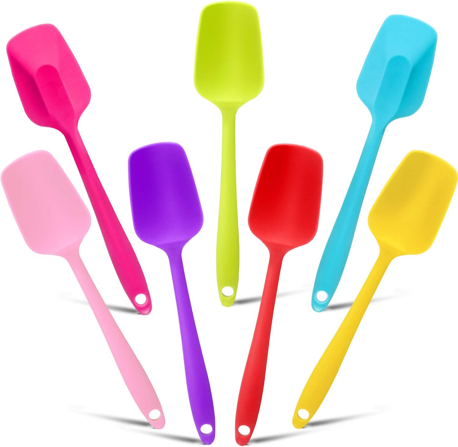 Patelai Silicone Spatulas, 7 Pieces 8.2 Inch Small Rubber Spoon Non Stick Kitchen Christmas Spatulas Heat Resistant Flexible Scrapers Baking Tool for Cooking, Mixing, Baking Tools image number 2