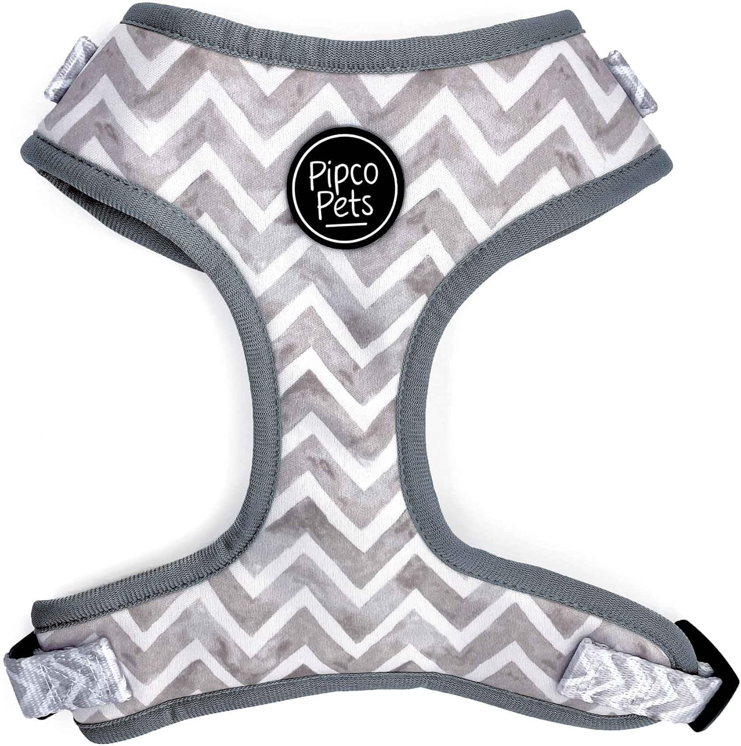 4-Piece Walkies Bundle [Pipco Pets] - Adjustable Dog Harness + Collar + Lead + Poo Bag Dispenser | Cute Colourful Patterns | Perfect Fit, Escape Proof Vest | Safe and Secure | (M, Gettin' Ziggy) image number 6