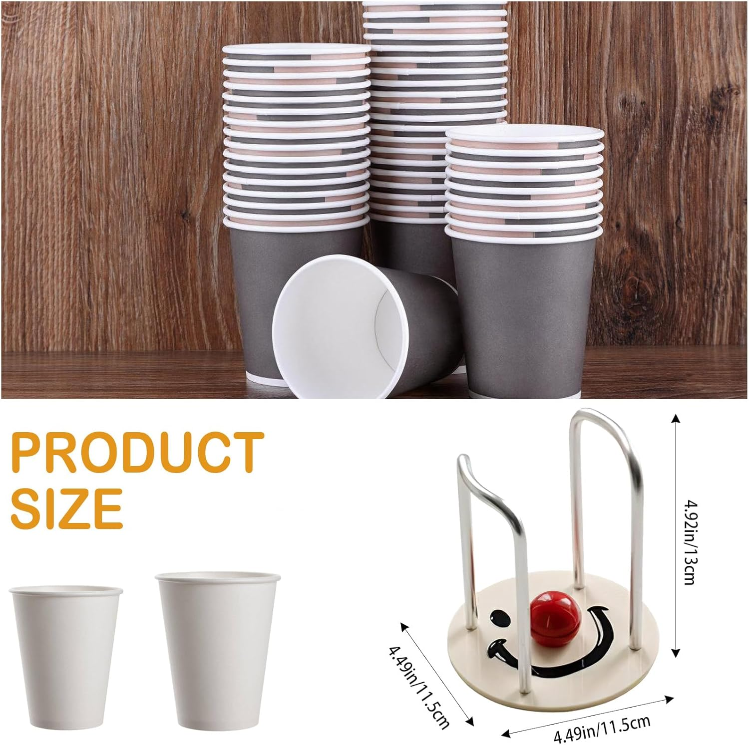 Bathroom Cup Dispenser, Mouthwash Cup Holder for Bathroom Vanity, Small Disposable Paper Cup Holder for Guest Toiletries, Compact and Practical Design (White) - White image number 1