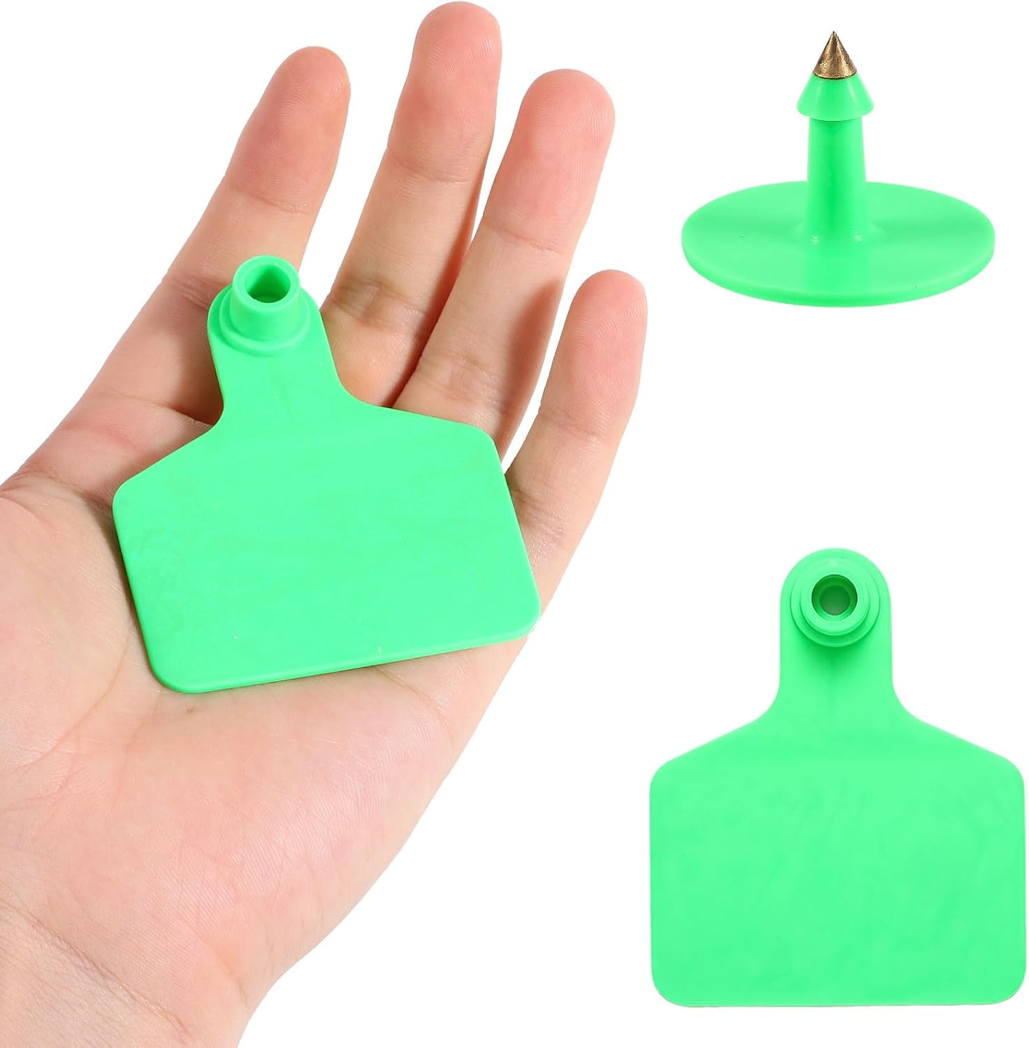 100PCS Large Plastic Livestock Ear Tags - ID Tags for Cattle, Sheep, Goats, Pigs - Red