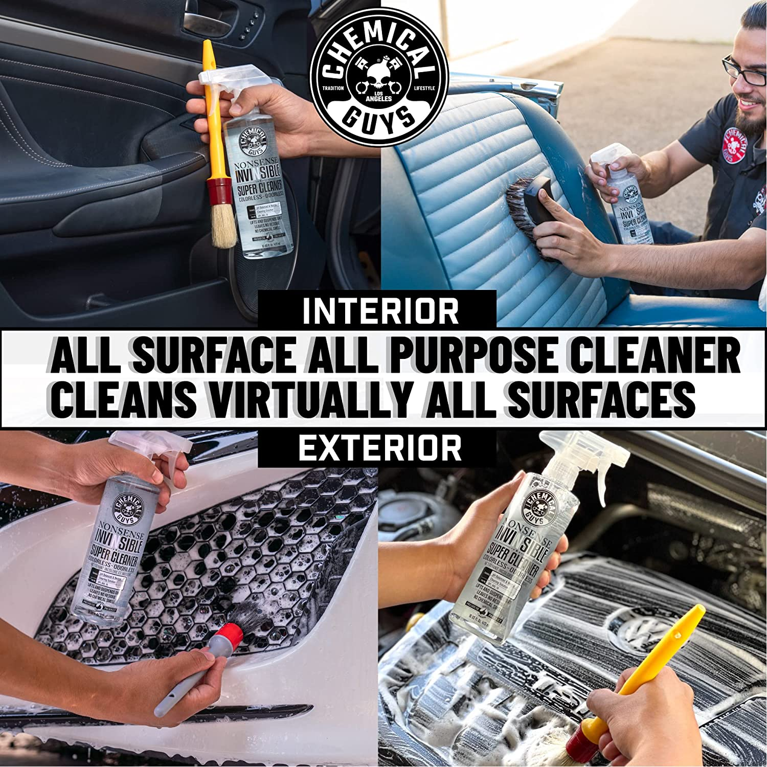Chemical Guys Nonsense All Surface Cleaner (2-Pack, 473Ml) &ndash; Colour-Free, Odourless & Ph-Balanced &ndash; Safe for Vinyl, Plastic, Fabric, Rubber, Leather & More &ndash; Use in Car, Home, Garage, RV image number 5