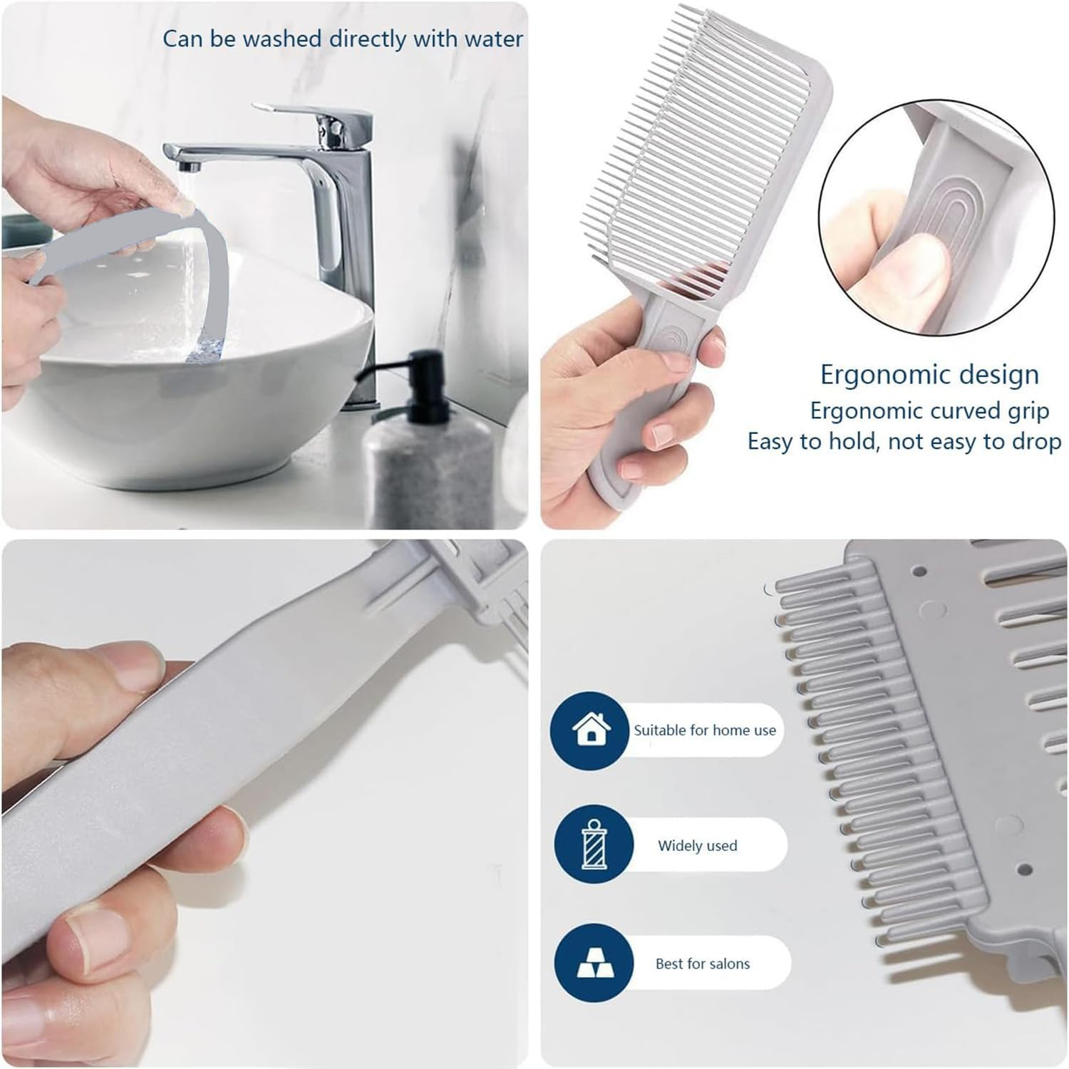 Hysgscwd 3Pcs Barber Fade Combs, Fade Hair Trimming Guide for Men, Neckline Shaving Template, Hair Cutting Comb, Blend Comb, Curved Flat Top Positioning Comb, Adjustable Haircut Band for Home Haircuts image number 4