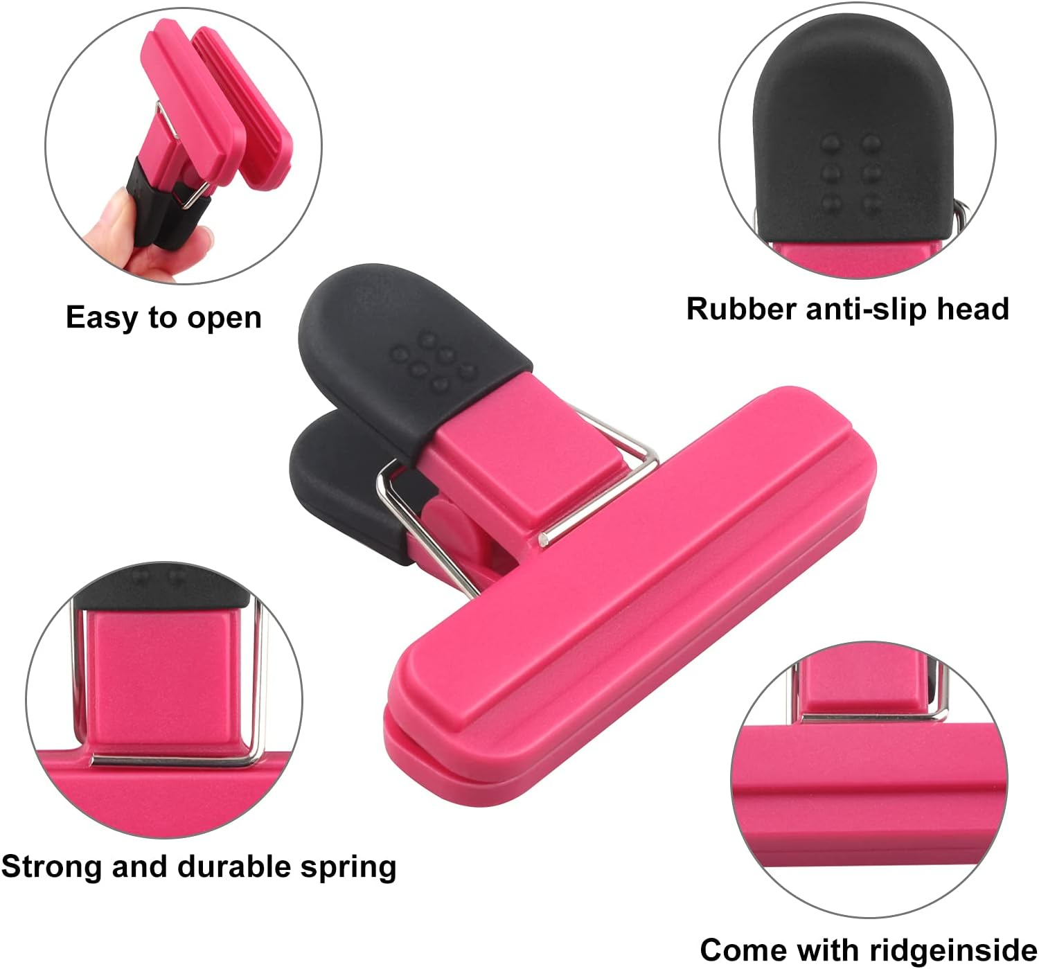 MEKEET Food Bag Clips for Food Storage Set of 9 Food Clips Kitchen Storage Clip Seal Clips,Sturdy,Airtight,Reusable 3 Colours for Keeping Food Fresh - Ideal for Home, Kitchen,Travel,Camping image number 1