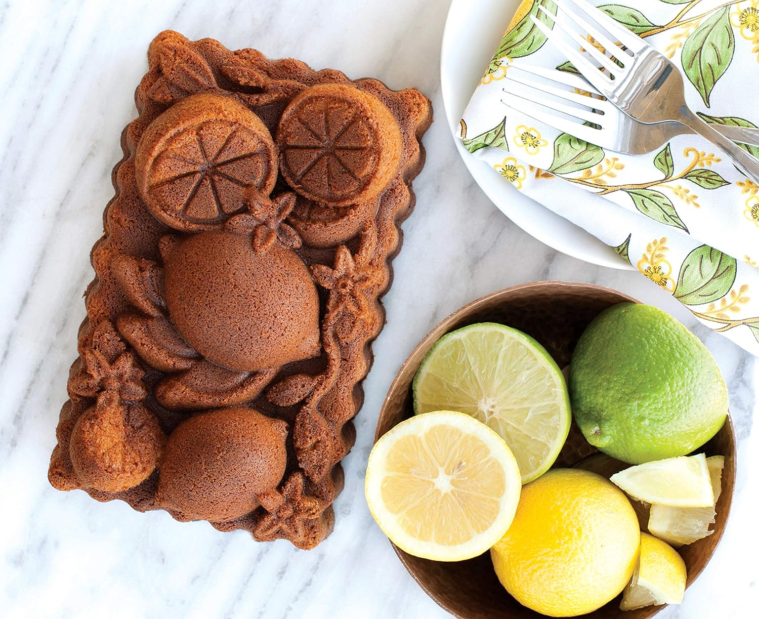 Nordic Ware, One Size, Copper 90248 Citrus Blossom Loaf, 6-Cup, Silver image number 2