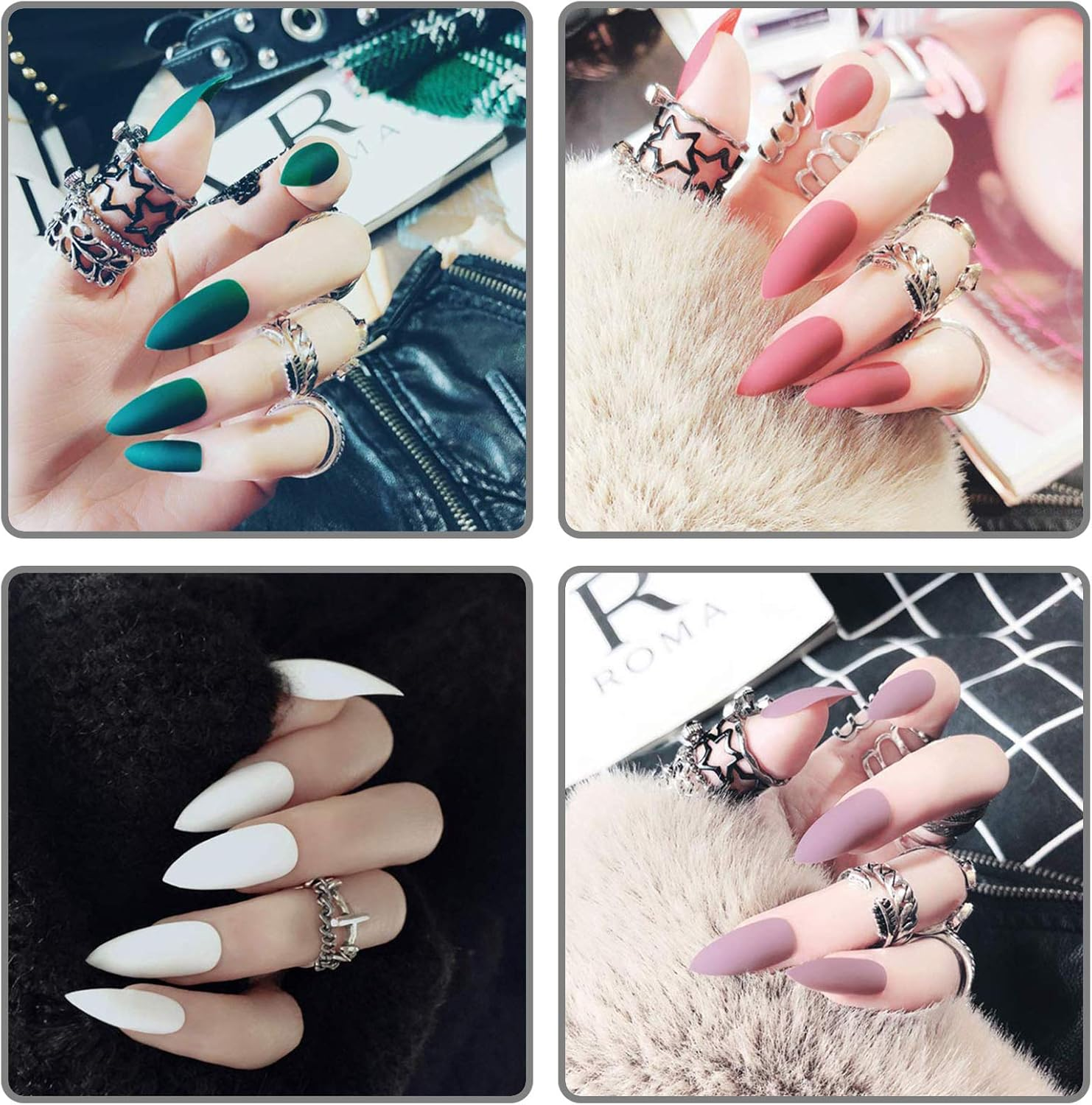 500Pcs False Nail Tips Natural Almond Acrylic Full Cover Fake Nails with Flat Brush Pen Cuticle Pusher DIY Nail Manicure Tool image number 5