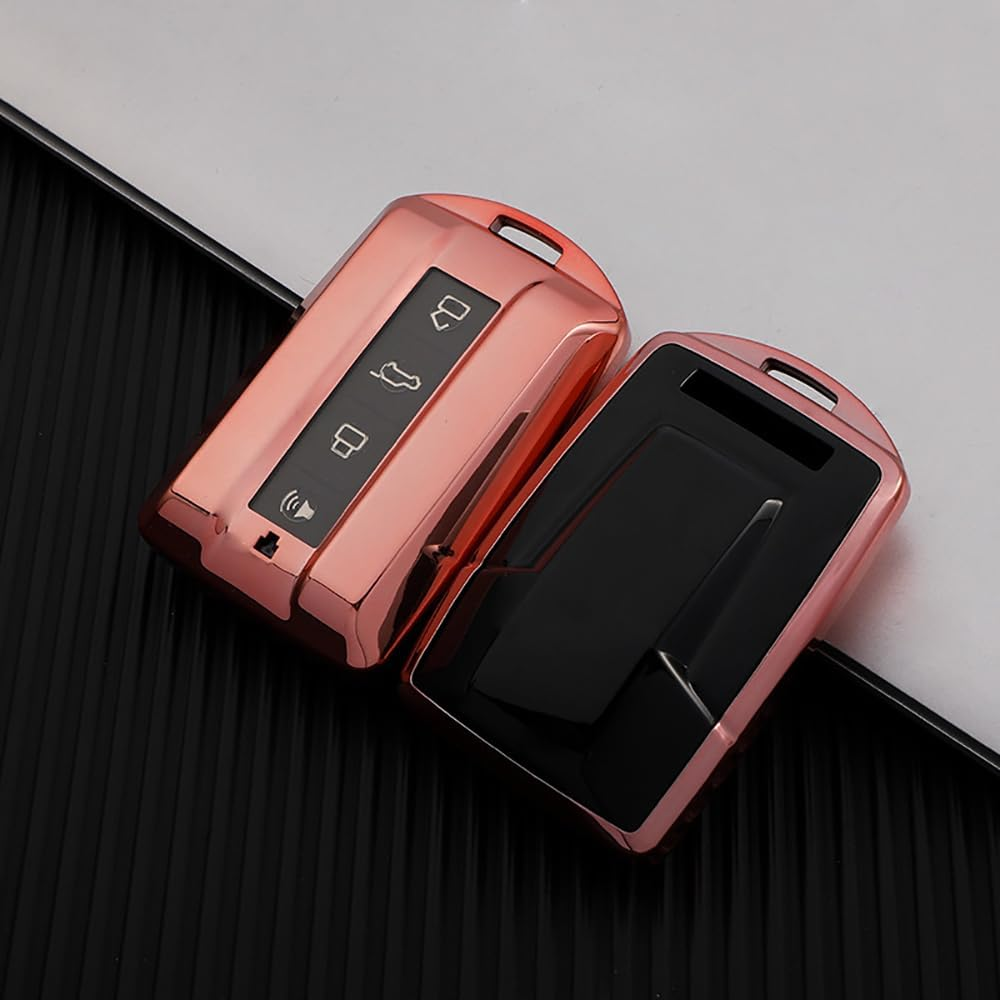 Ontto TPU Car Key Fob Cover Fit for Great Wall GWM WEY TANK 300 500 Tank300 Tank500 Key Case Silicone Key Shell Key Holder Keychain Accessories - A-Pink image number 2